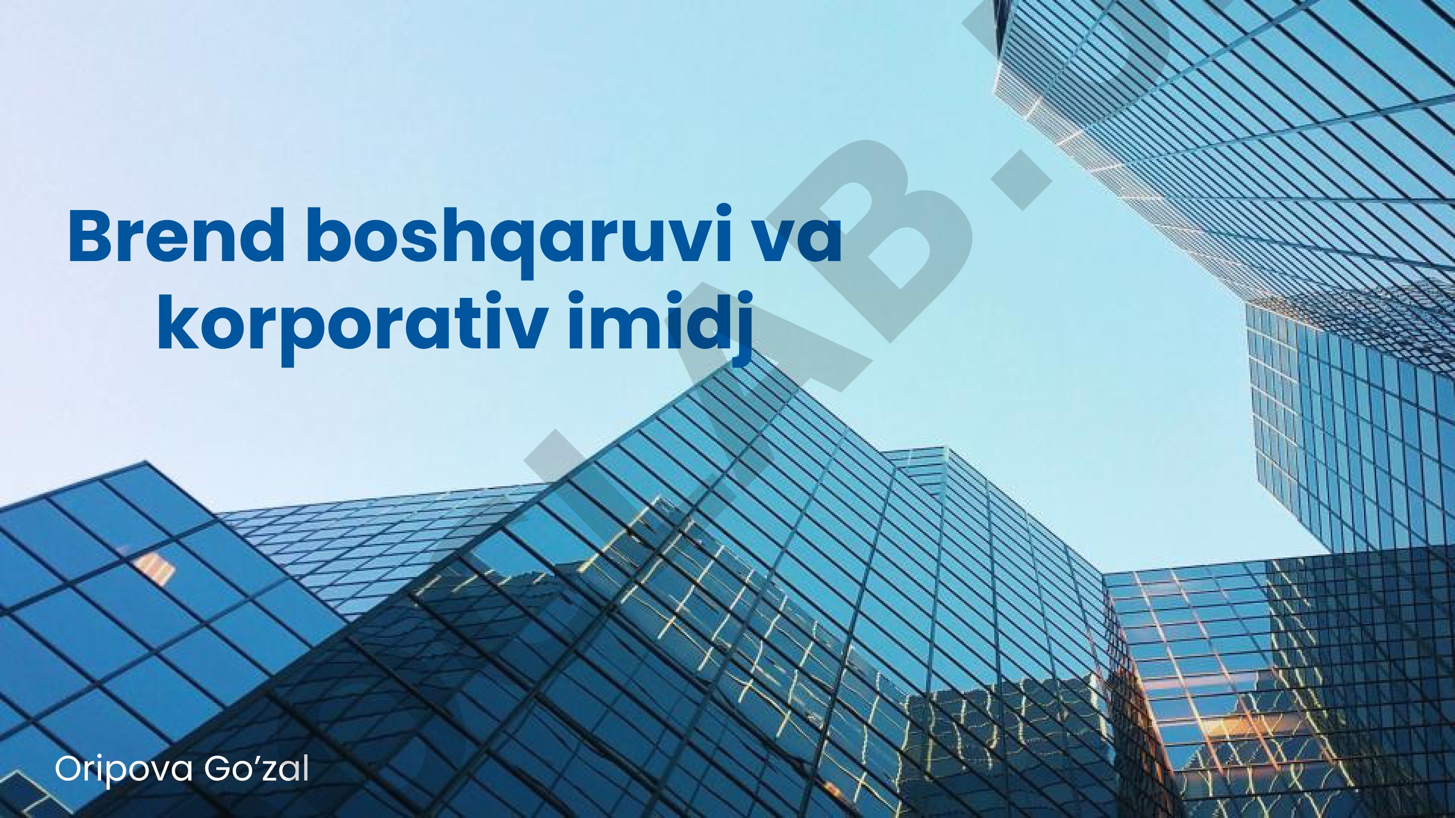 Brend boshqaruvi va korporativ imidj