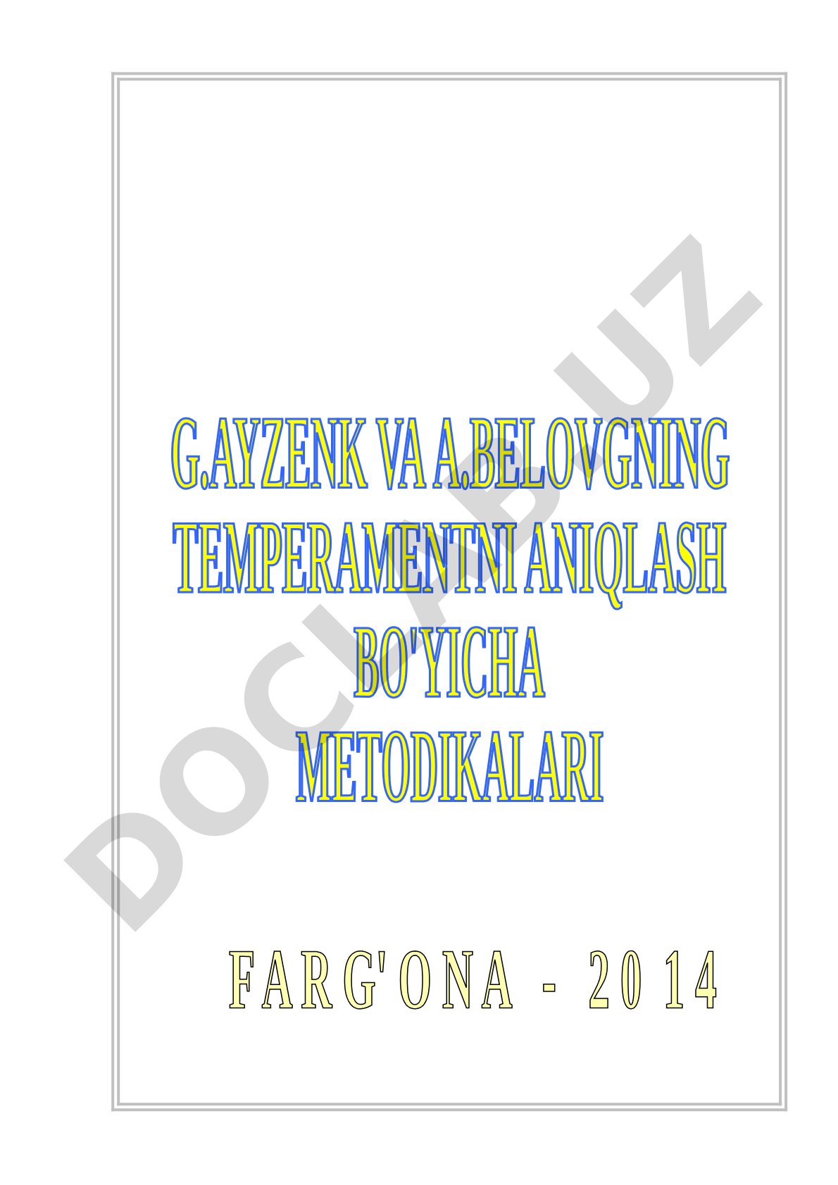 Ayzenkning temperamentni aniqlash testi