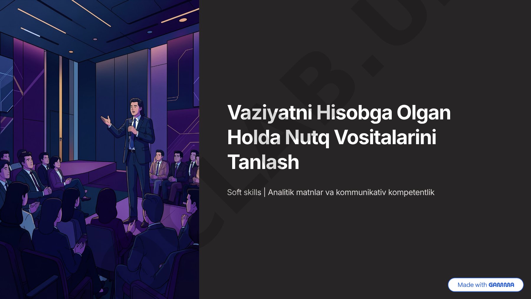 Vaziyatni Hisobga Olgan Holda Nutq Vositalarini Tanlash