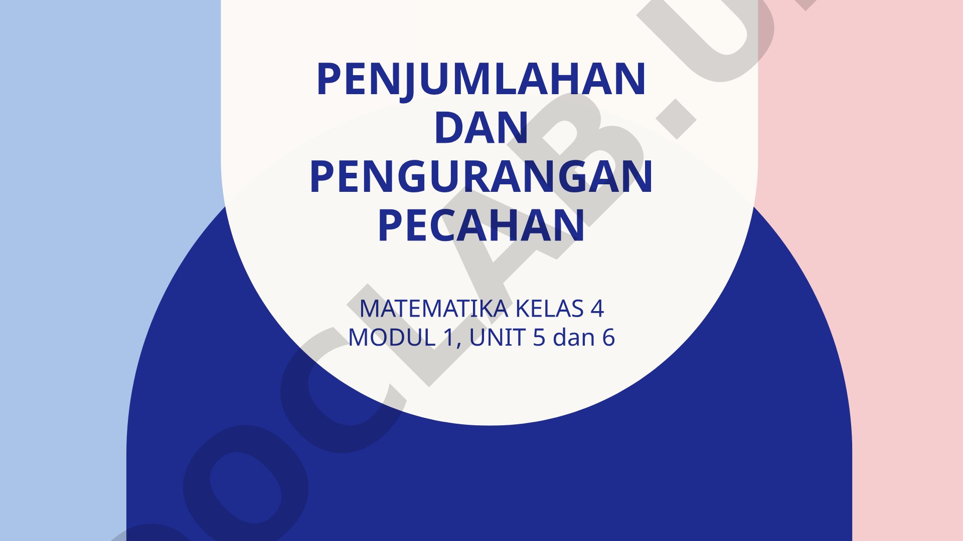 Penjumlahan dan pengurangan pecahan matematika kelas 4