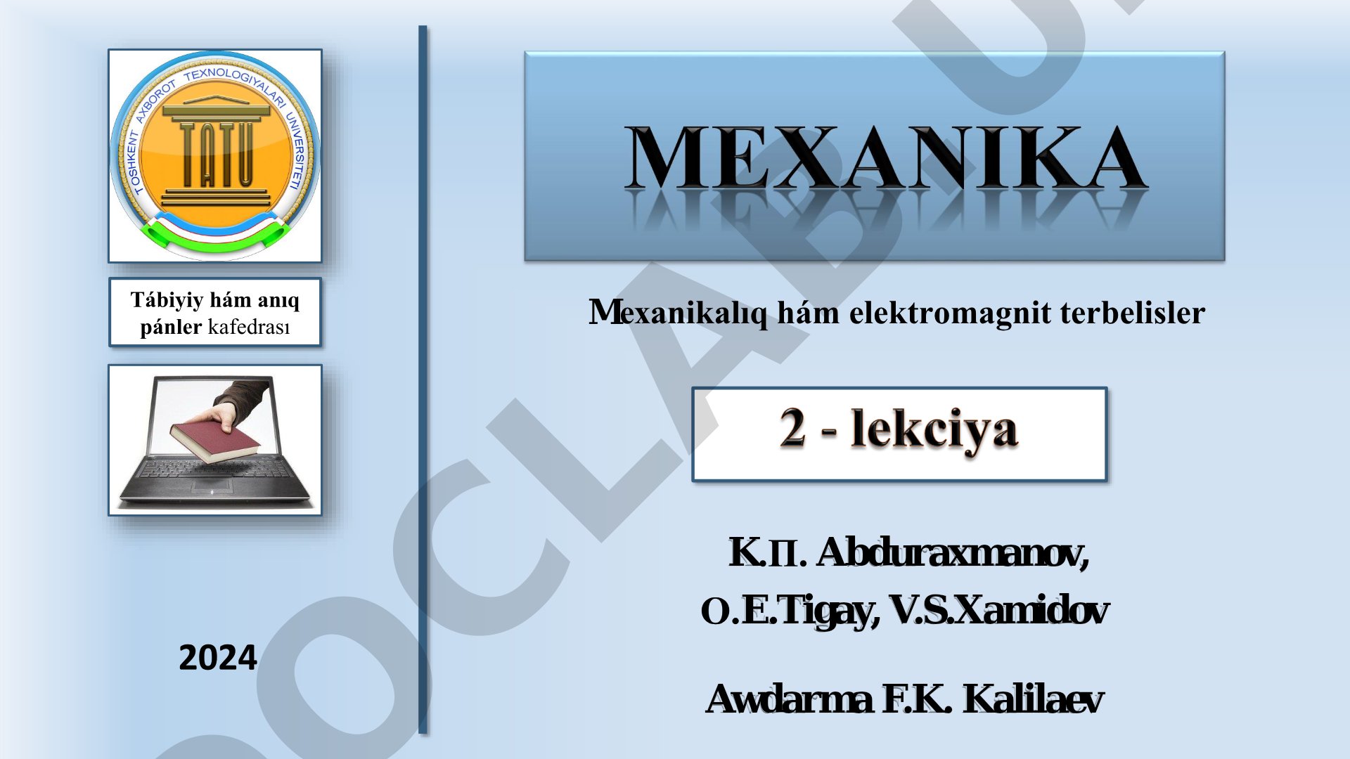 Mexanikalıq hám elektromagnit terbelisler