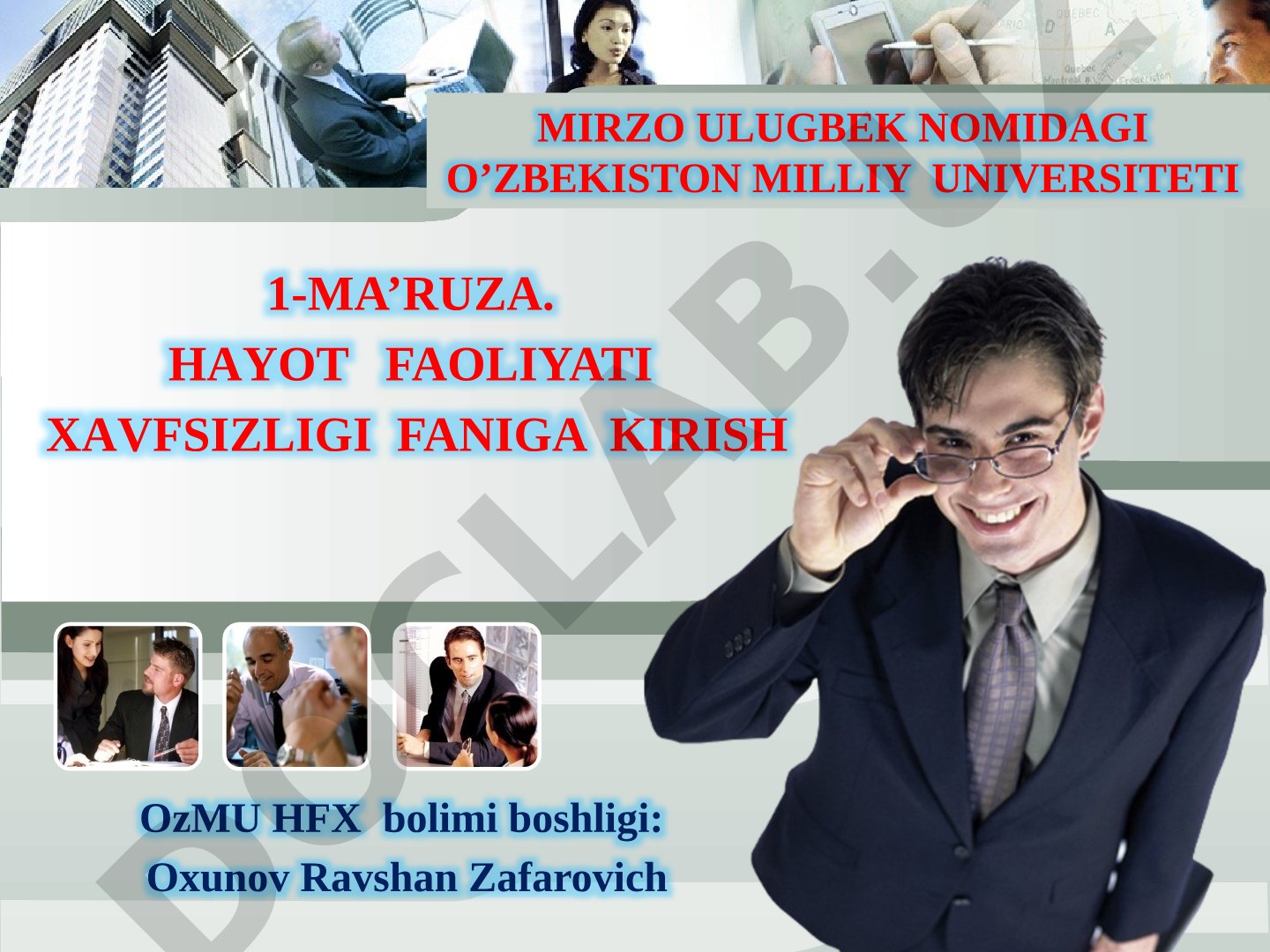Hayot faoliyati xavfsizligi faniga kirish
