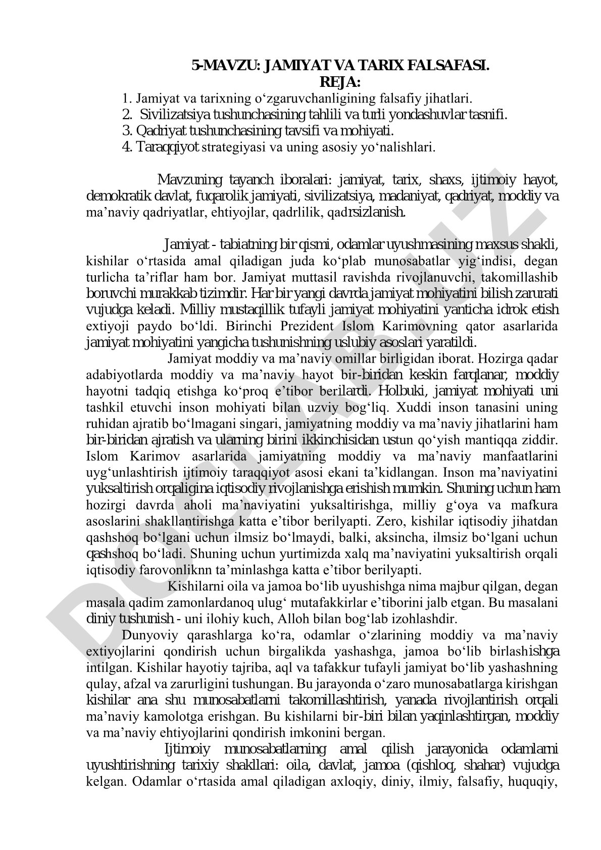 Jamiyat va tarix falsafasi