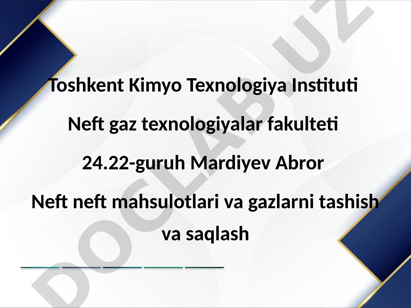 Neft neft mahsulotlari va gazlarni tashish va saqlash