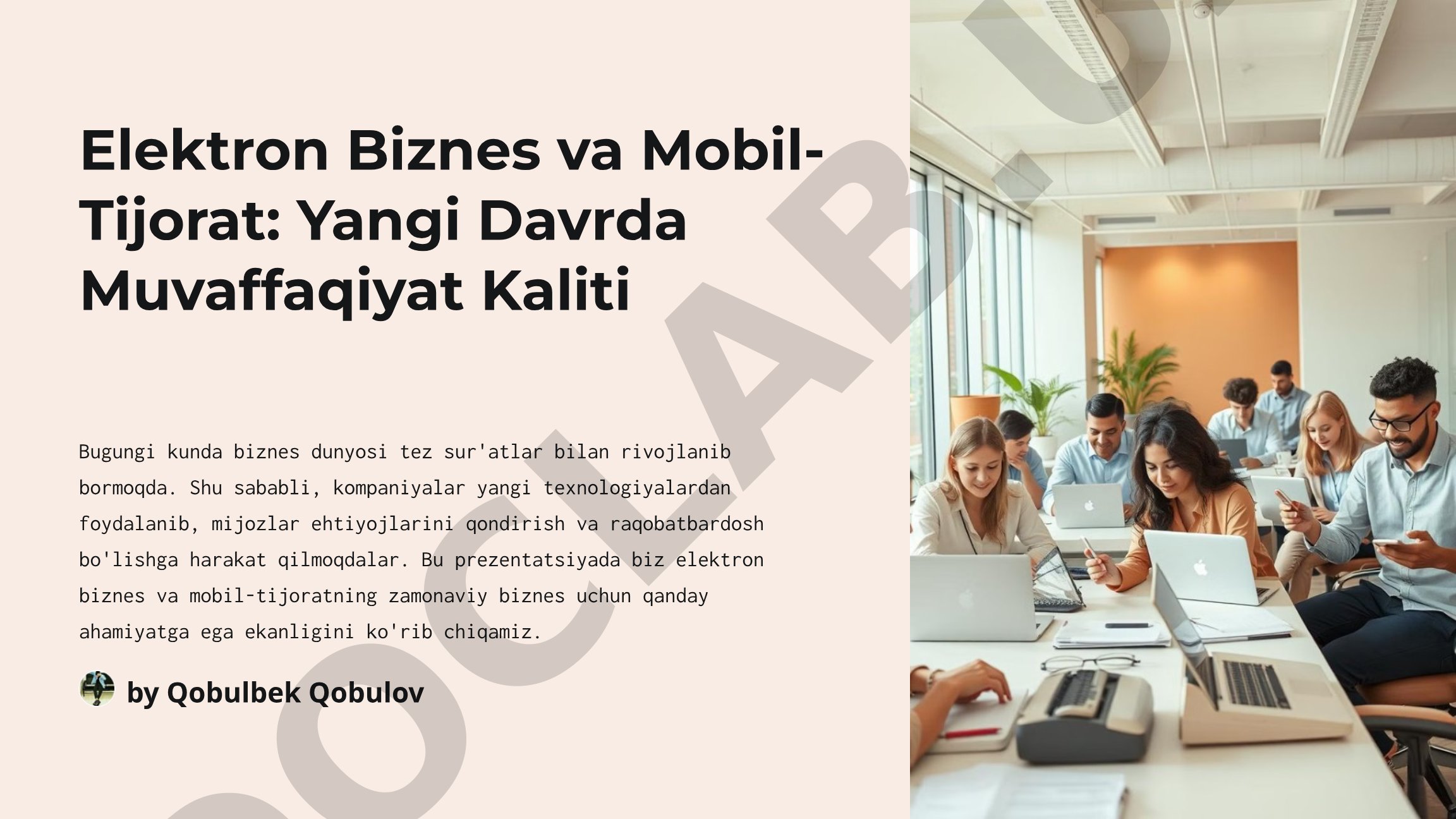 Elektron Biznes va Mobil-Tijorat: Yangi Davrda Muvaffaqiyat Kaliti