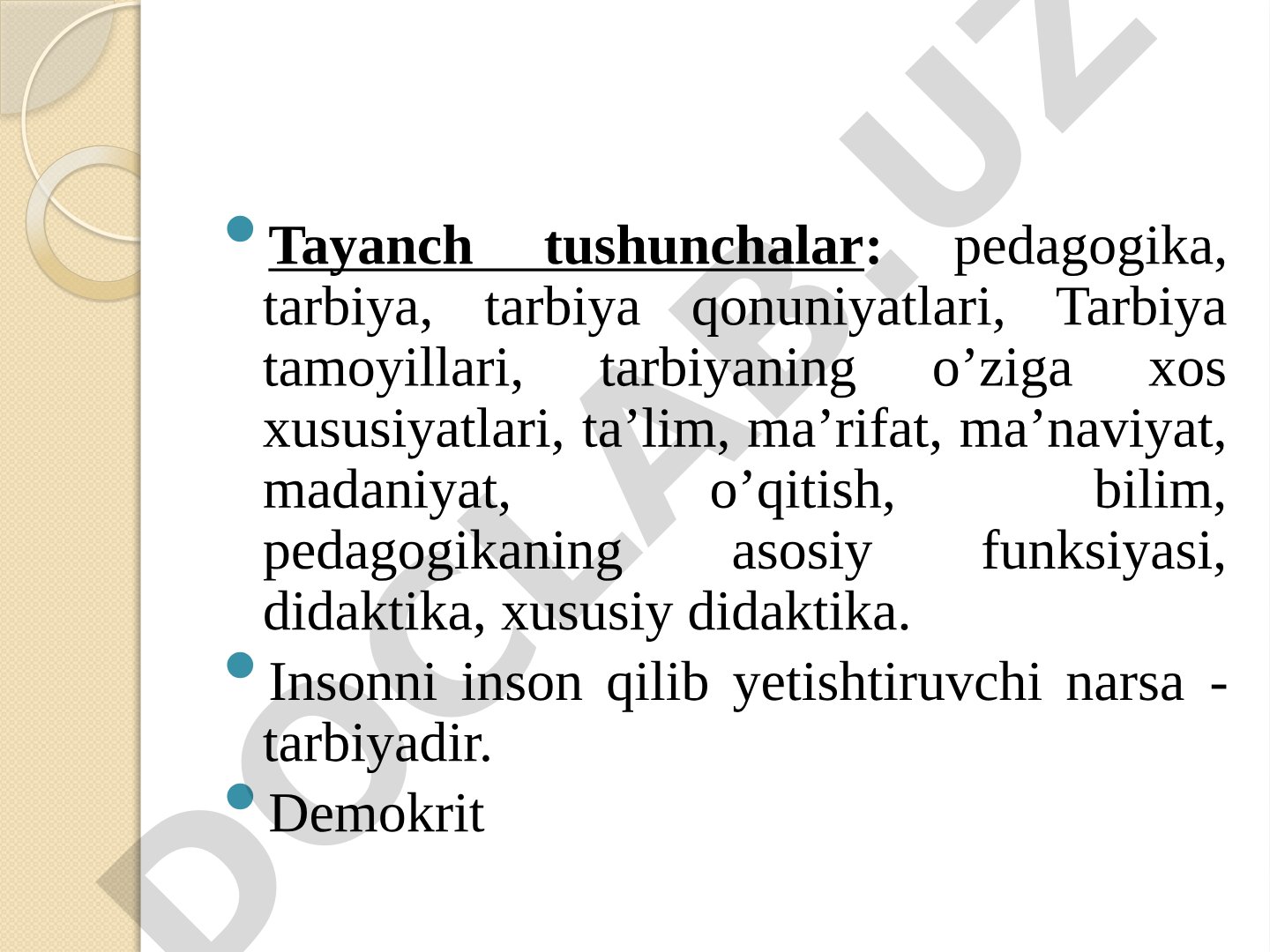Pedagogika va tarbiya jarayonining mohiyati