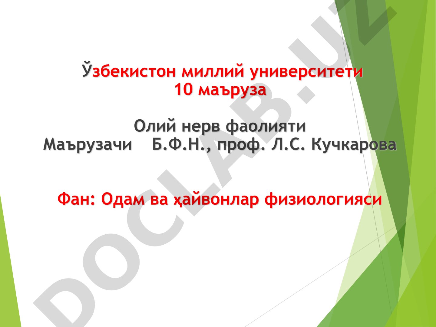 Олий нерв фаолияти: шартли рефлекслар, тормозланиш ва ОНФ типлари ҳақида