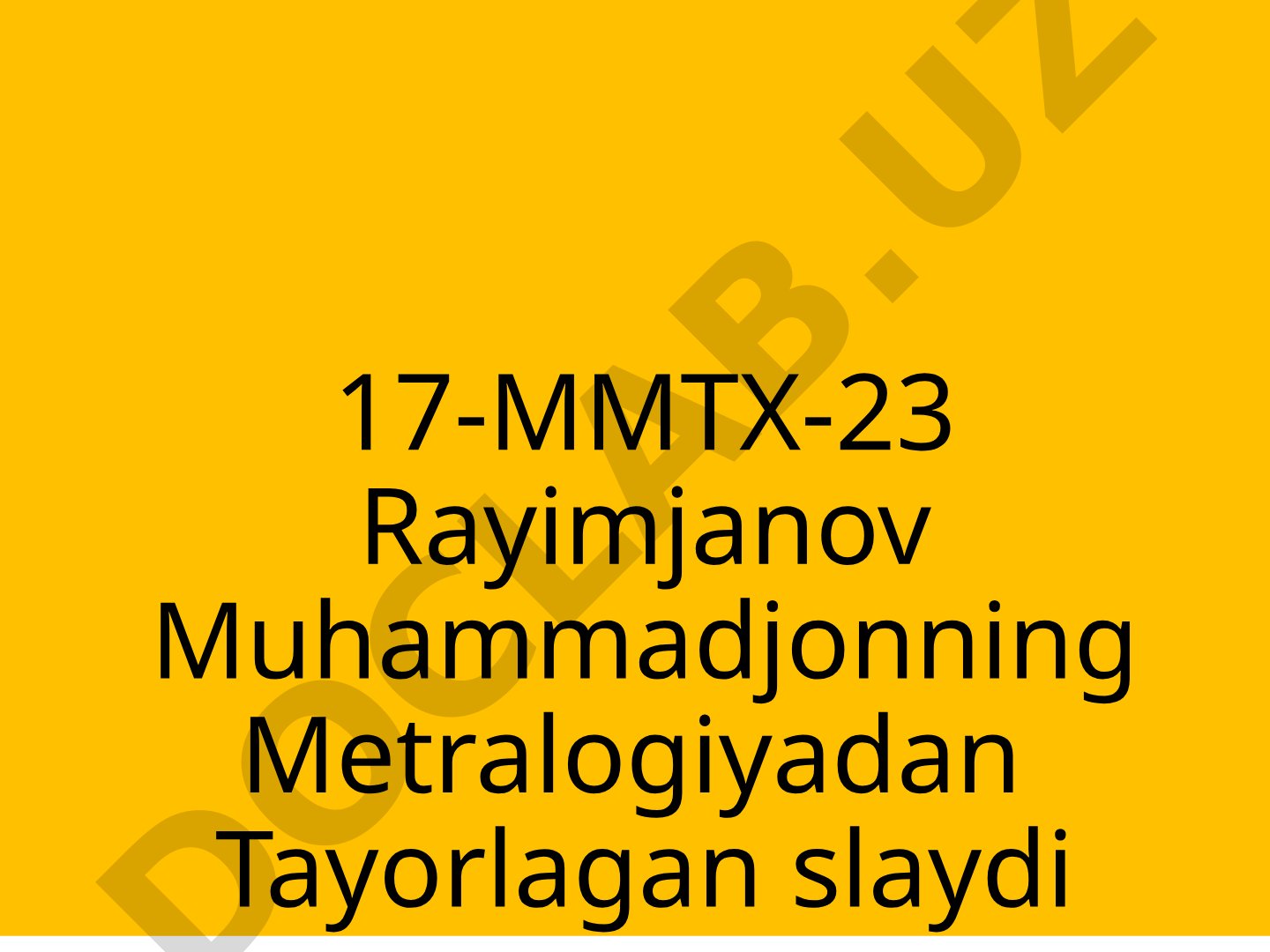 Metralogiya fanidan slaydlar