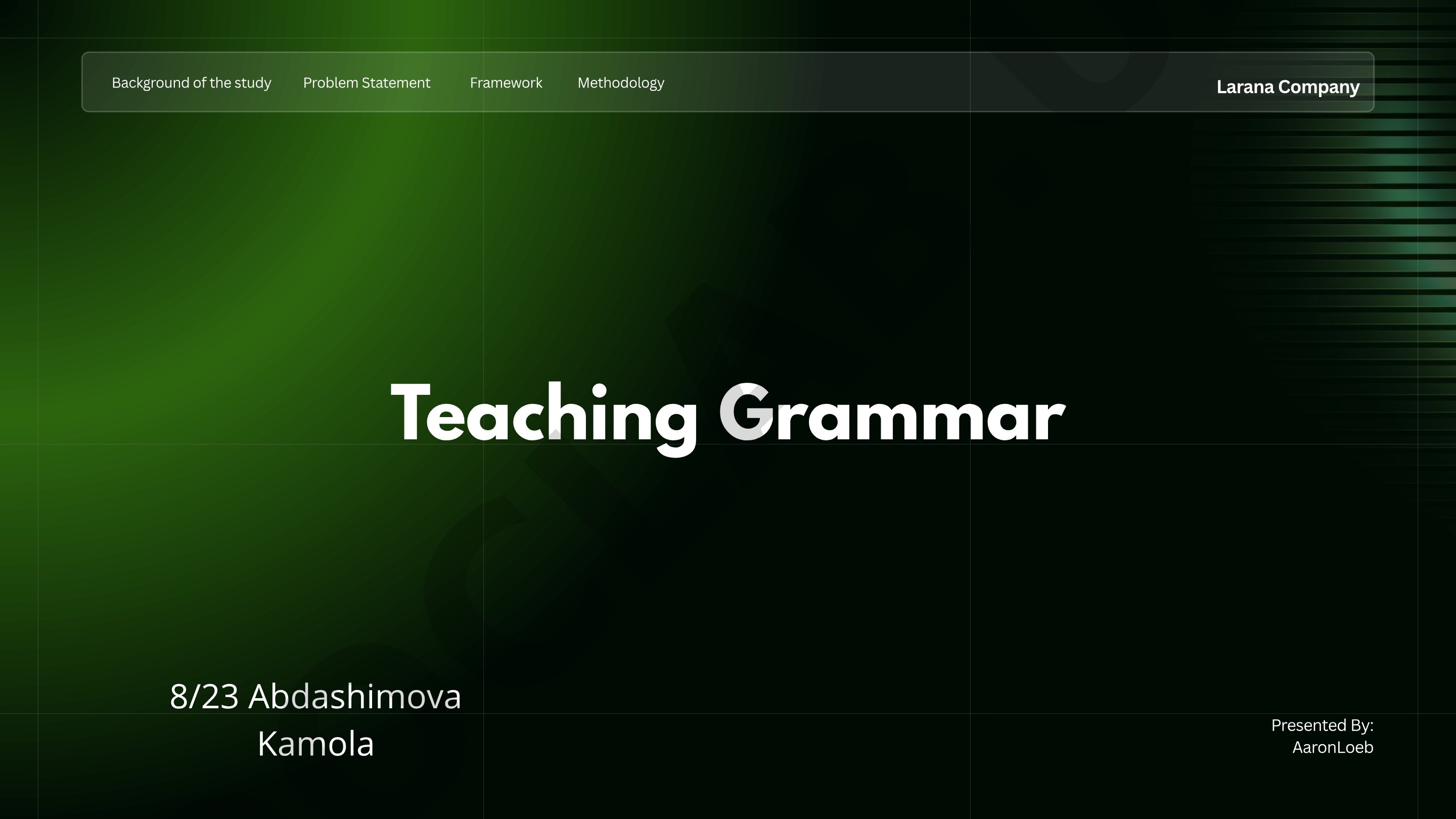Grammar teaching: components, deductive/inductive approaches, interactive methods