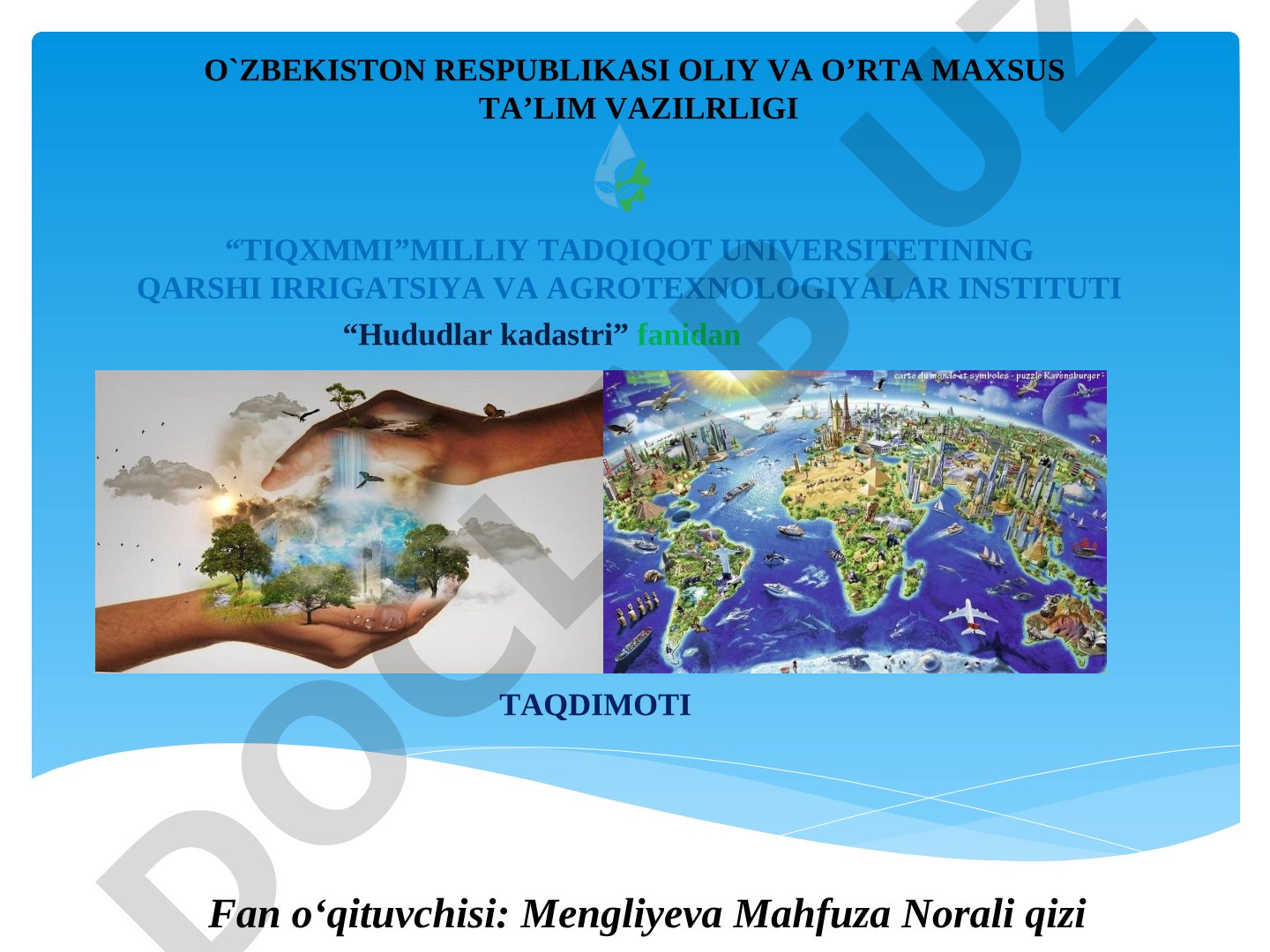 Kadastr tushunchasi va mohiyati. Davlat kadastrlarining maqsadi, vazifasi va umumiy tizimi