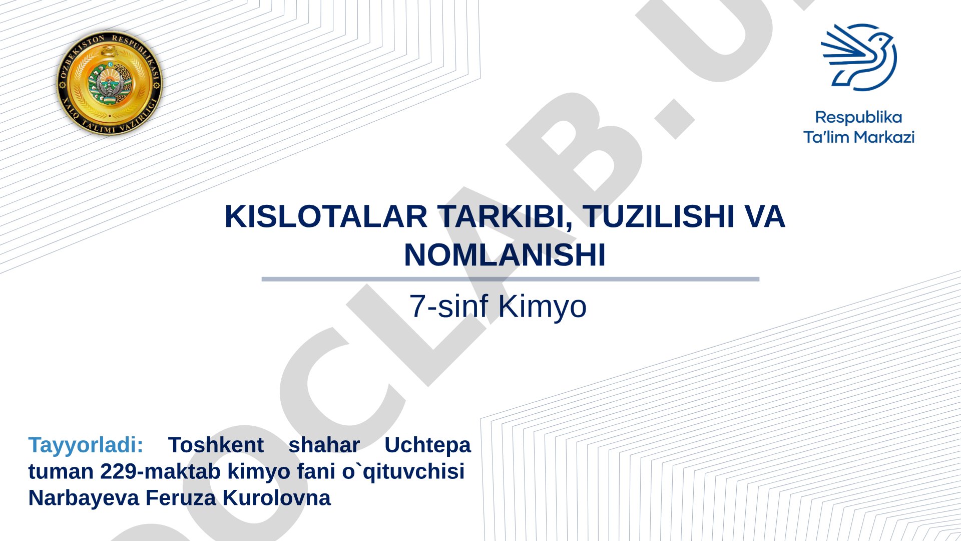 Kislotalar tarkibi, tuzilishi va nomlanishi