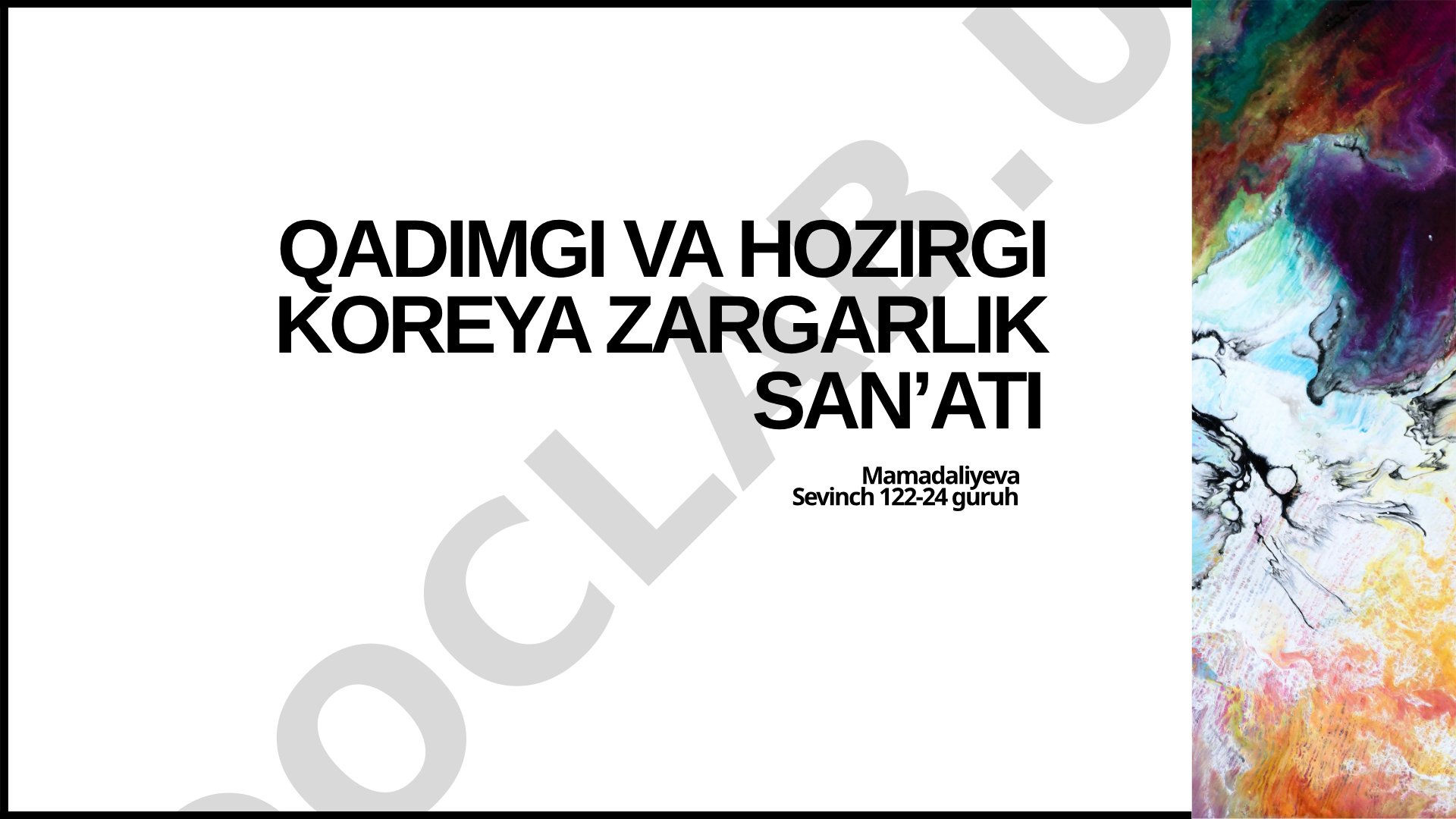 Qadimgi va hozirgi Koreya zargarlik san'ati