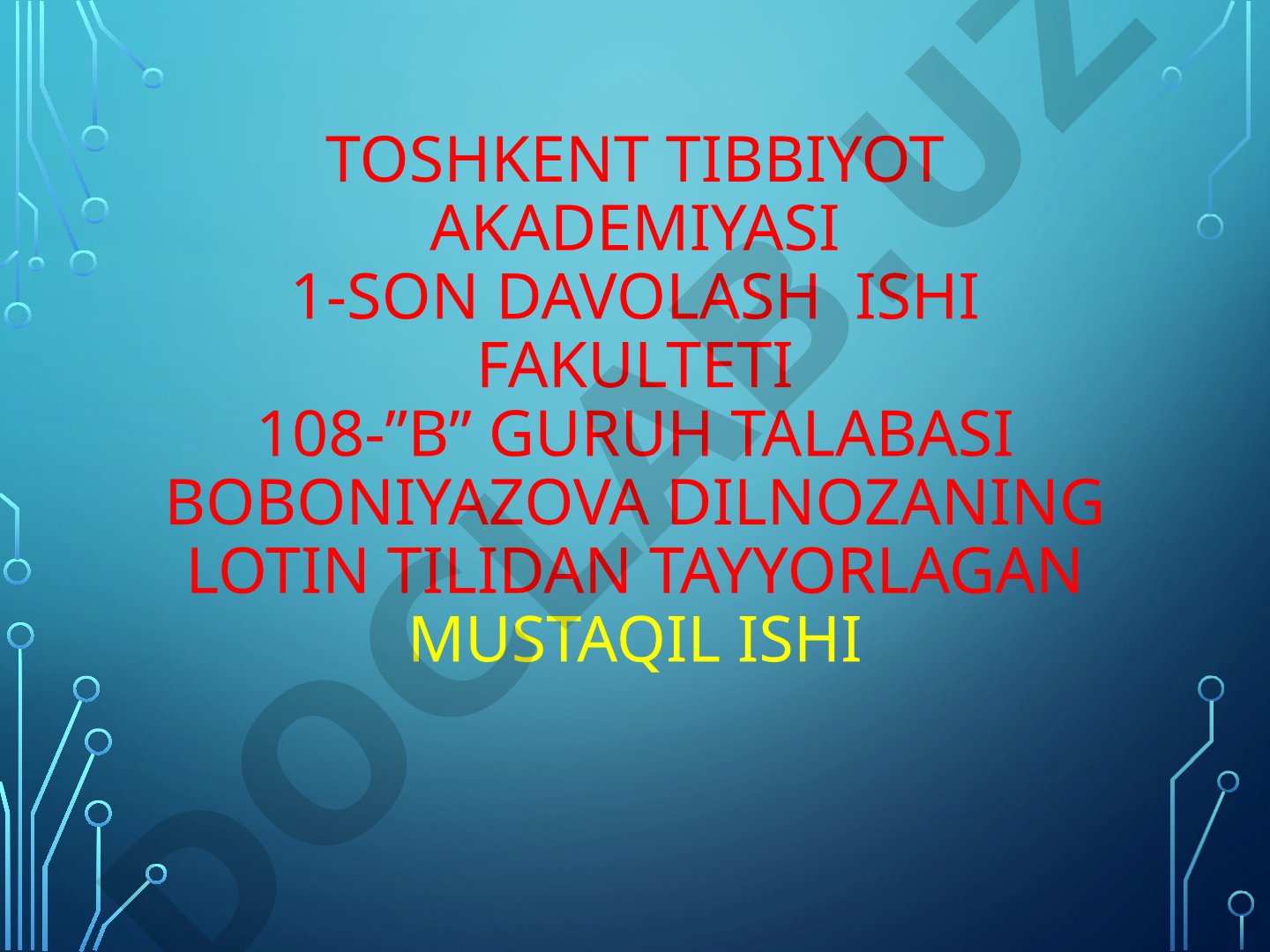 OT. OT GRAMMATIK KATEGORIYALARI, LUG`AT SHAKLI, OTLARNING TURLANISHI, RODINI ANIQLASH. NEGIZ.