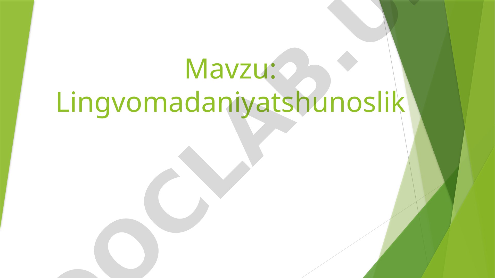 Lingvomadaniyatshunoslik