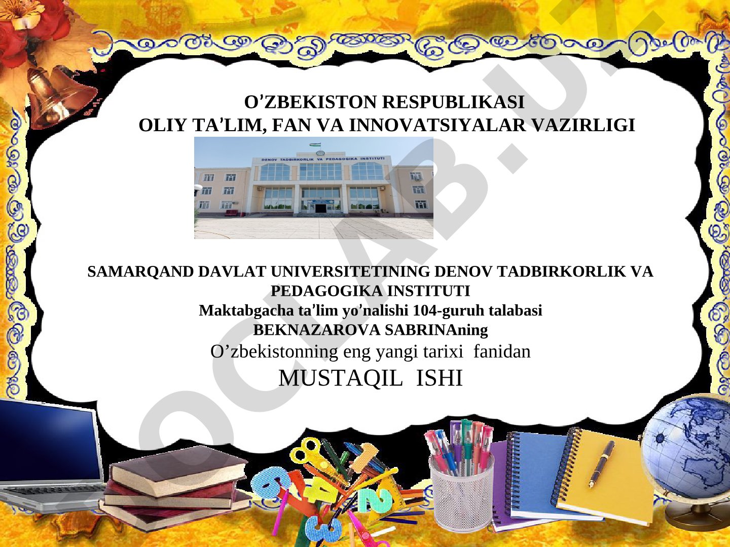 O'zbekistonda ijtimoiy sohada amalga oshirilayotgan o'zgarishlar mazmun va mohiyati