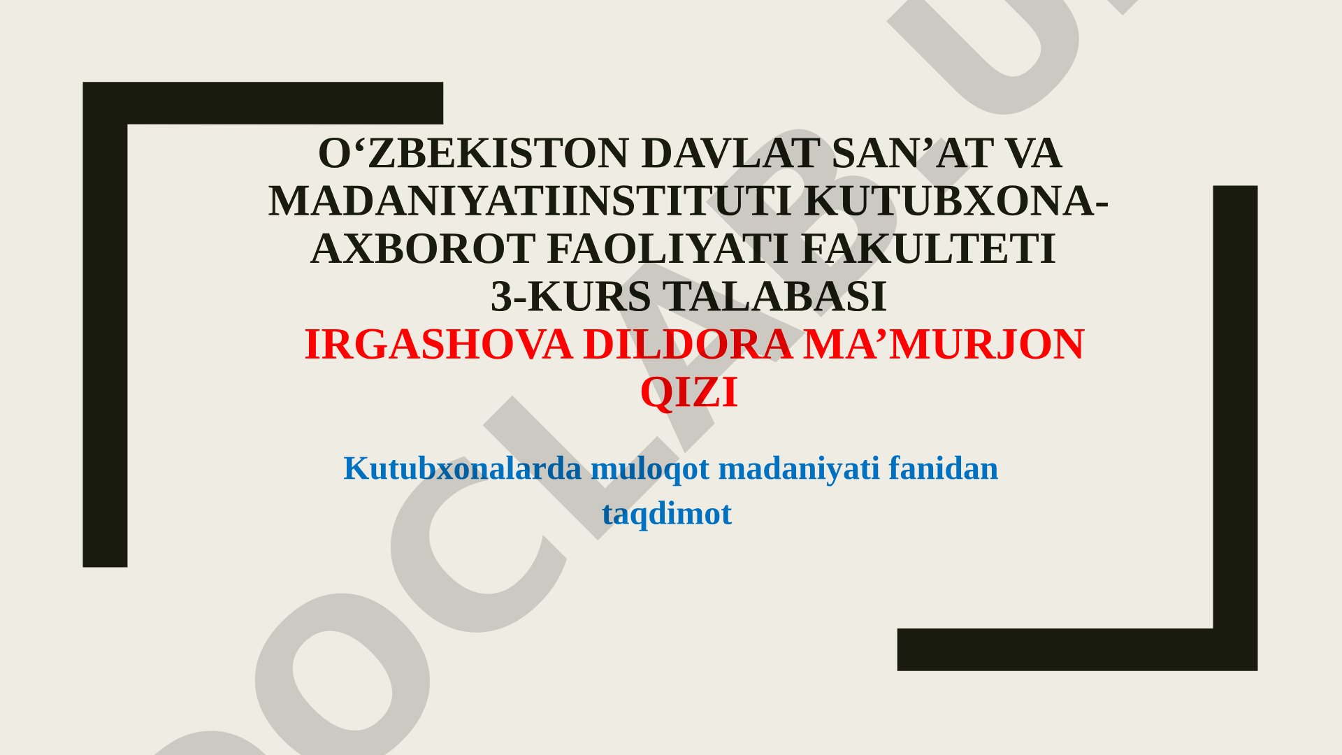 Kutubxonalarda muloqot madaniyatining rivojlanishi