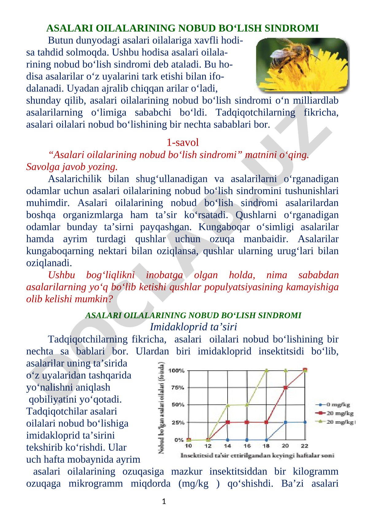 Asalari oilalarining nobud bo‘lish sindromi