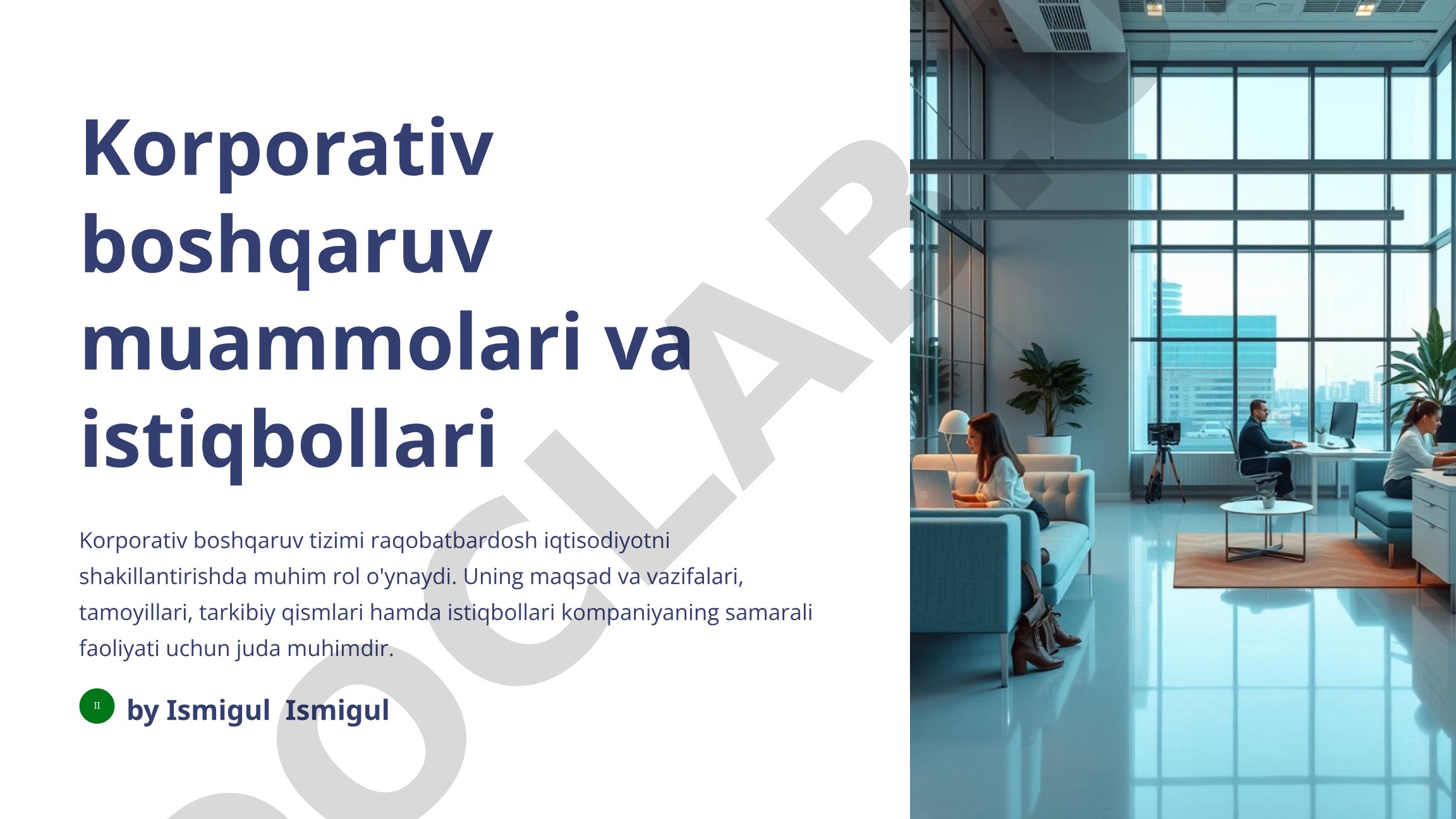 Korporativ boshqaruv muammolari va istiqbollari