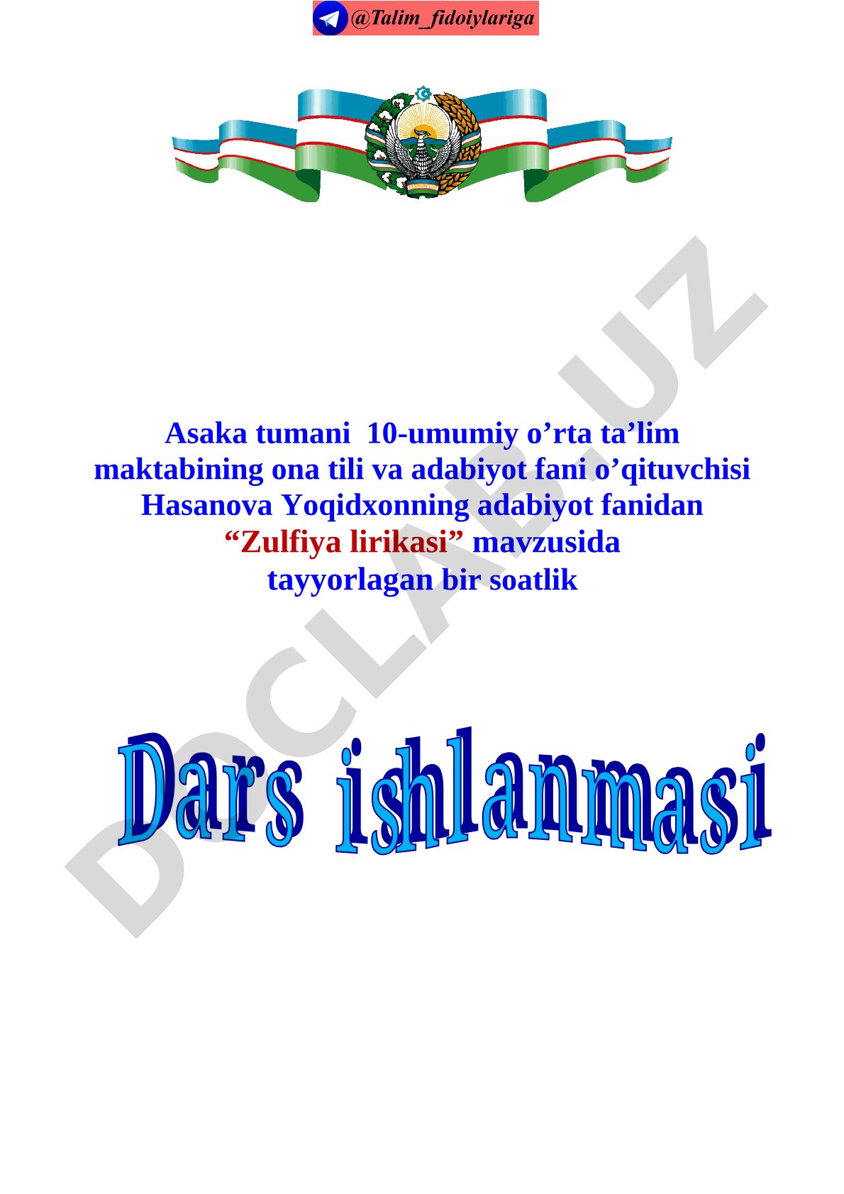 Zulfiya lirikasi
