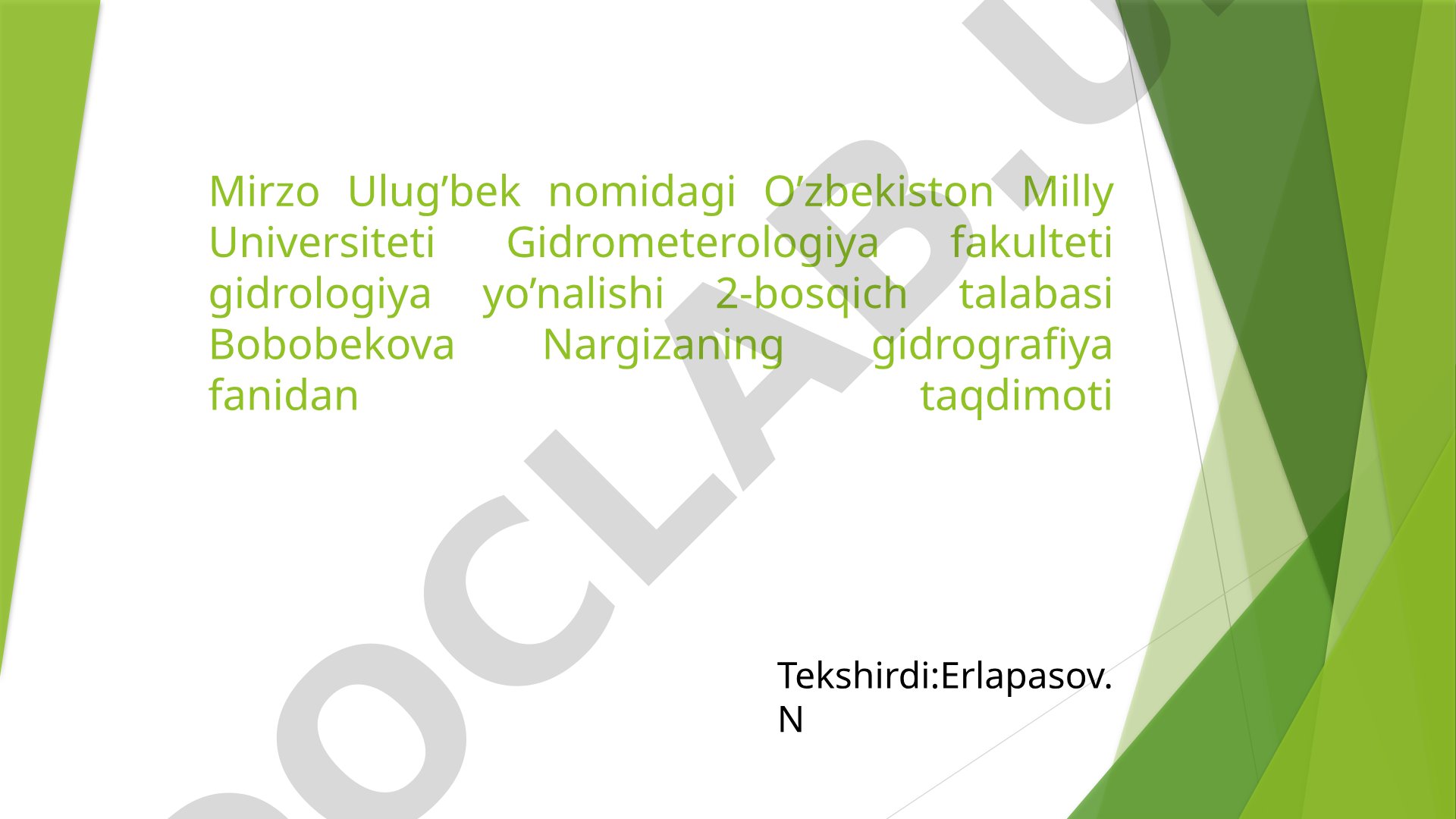 Kaspiy dengizi gidrografik xususiyatlari