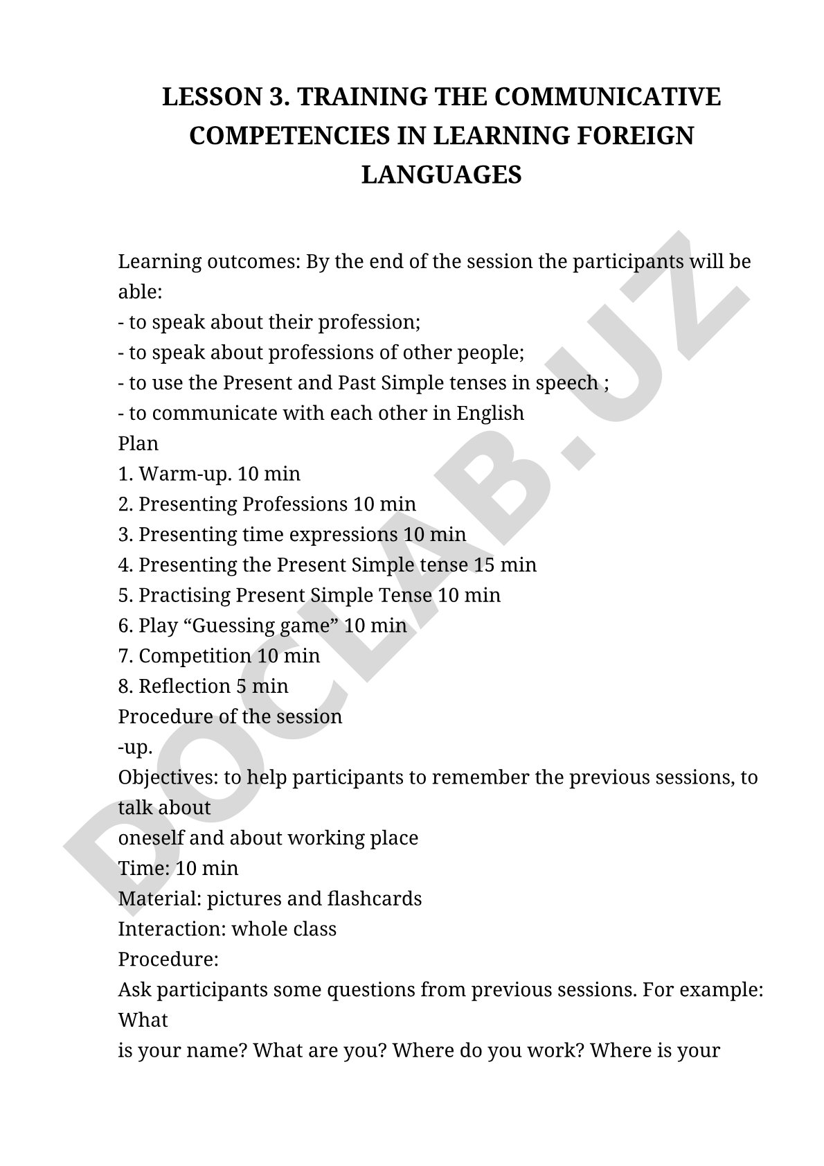 Training the Communicative Competencies in Learning Foreign Languages