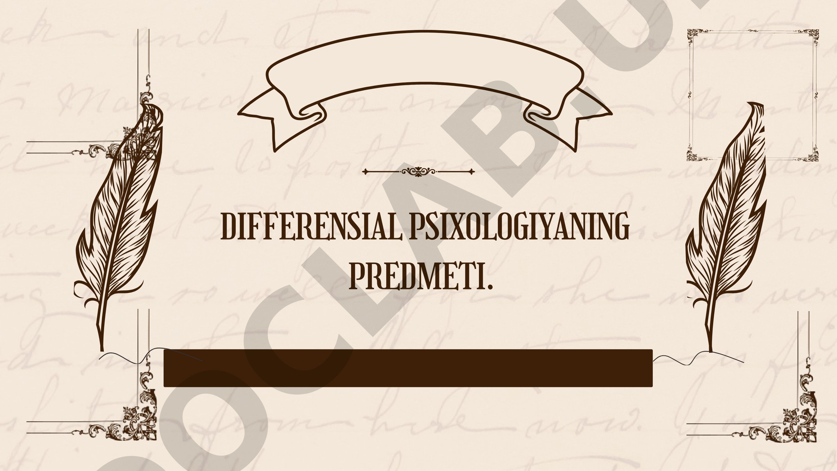 Differensial psixologiyaning predmeti
