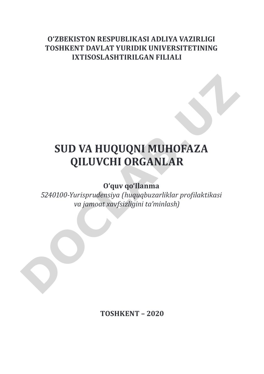 Sud va huquqni muhofaza qiluvchi organlar