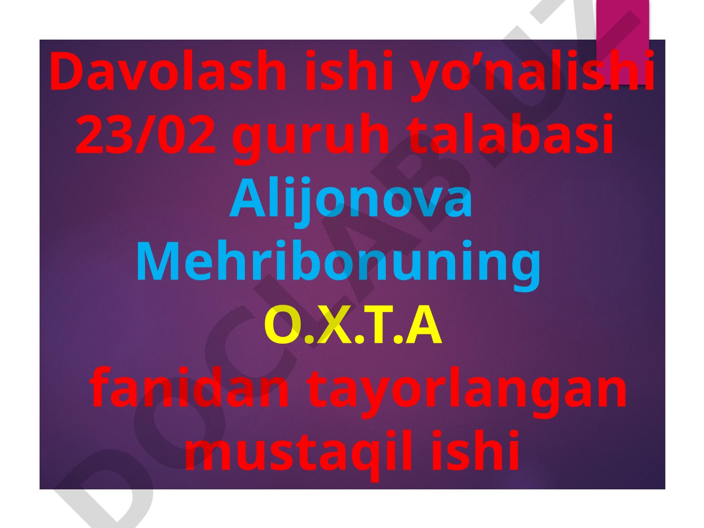 Diafragmaning tug'ma va orttirilgan nuqsonlarida bajariladigan operatsiyalar