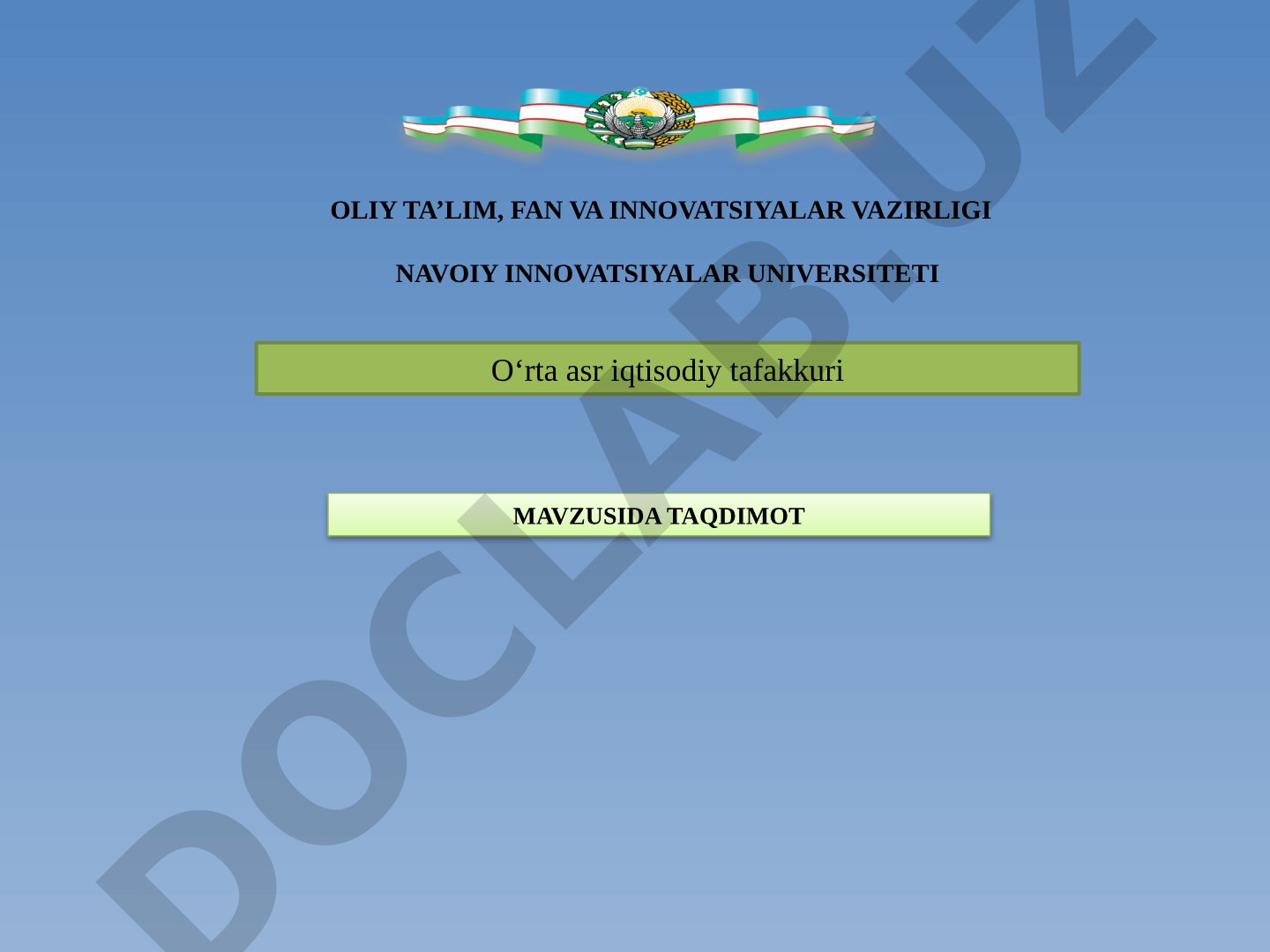 O‘rta asr iqtisodiy tafakkuri