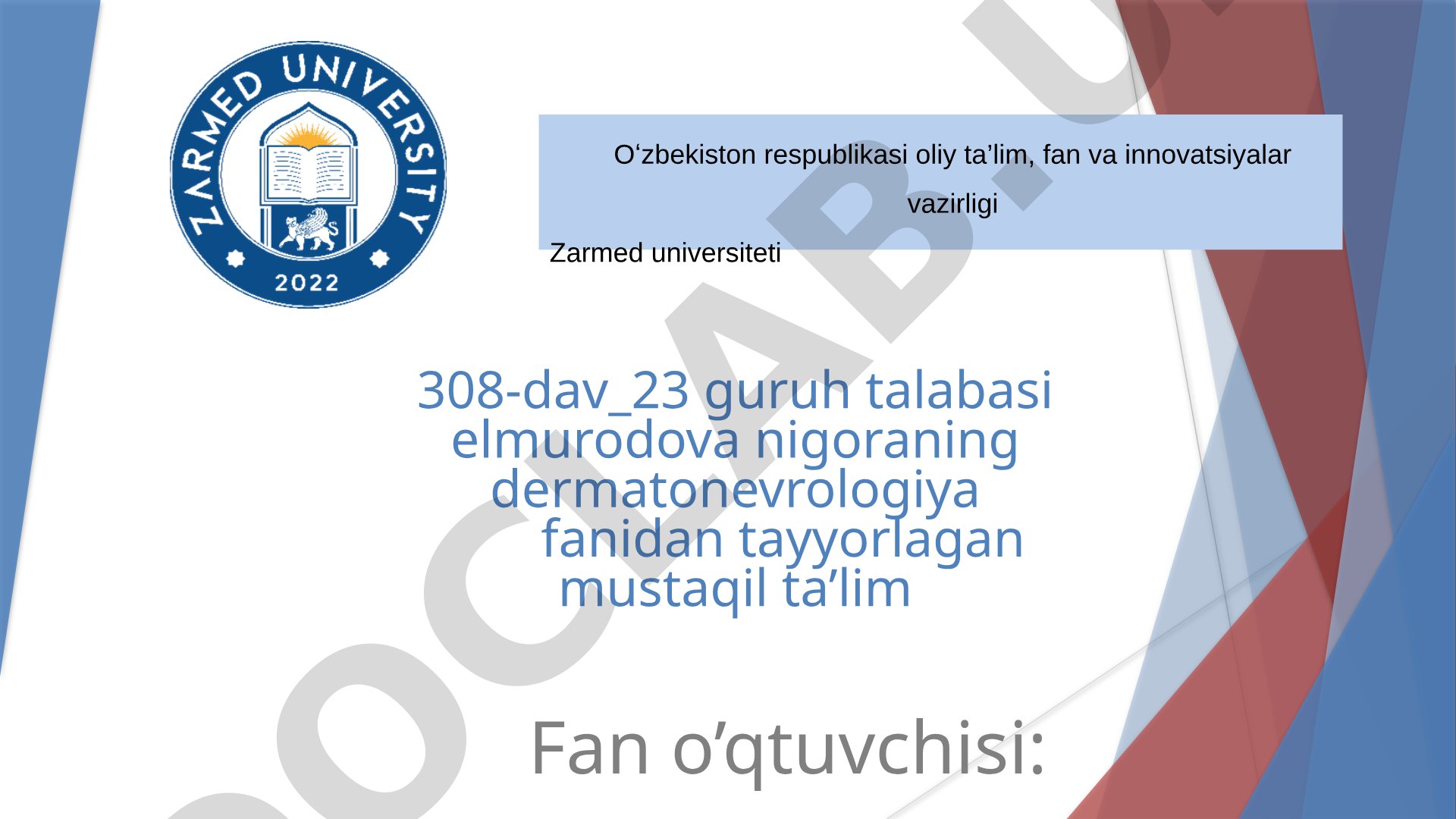 Parasoriazda diagnostik. auspits uchlikni aniqlash.