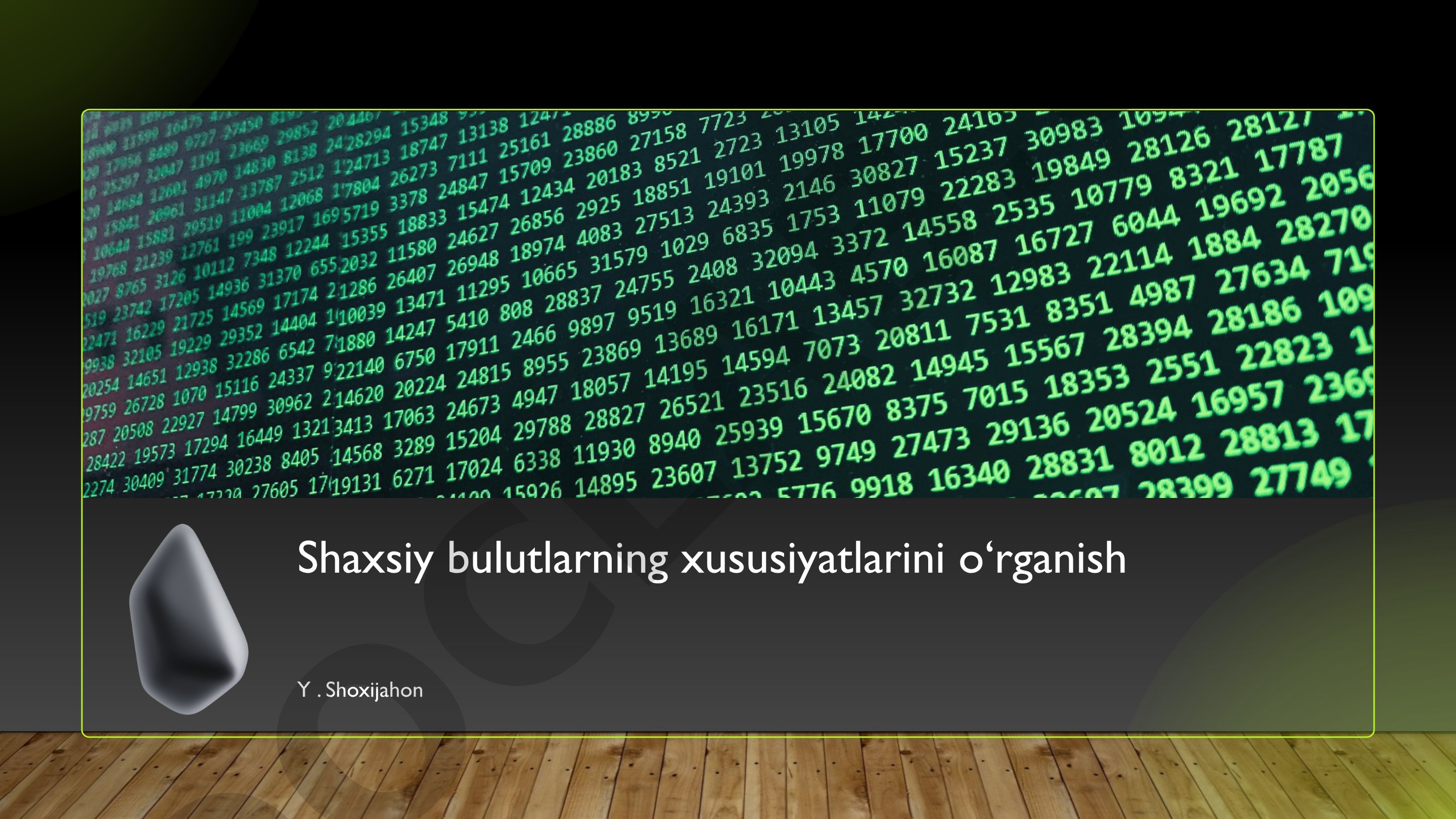 Shaxsiy bulutlarning xususiyatlarini o‘rganish
