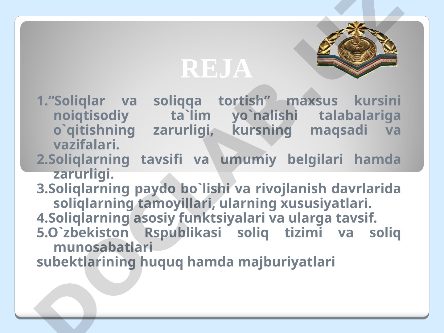 Soliqlar va soliqqa tortish