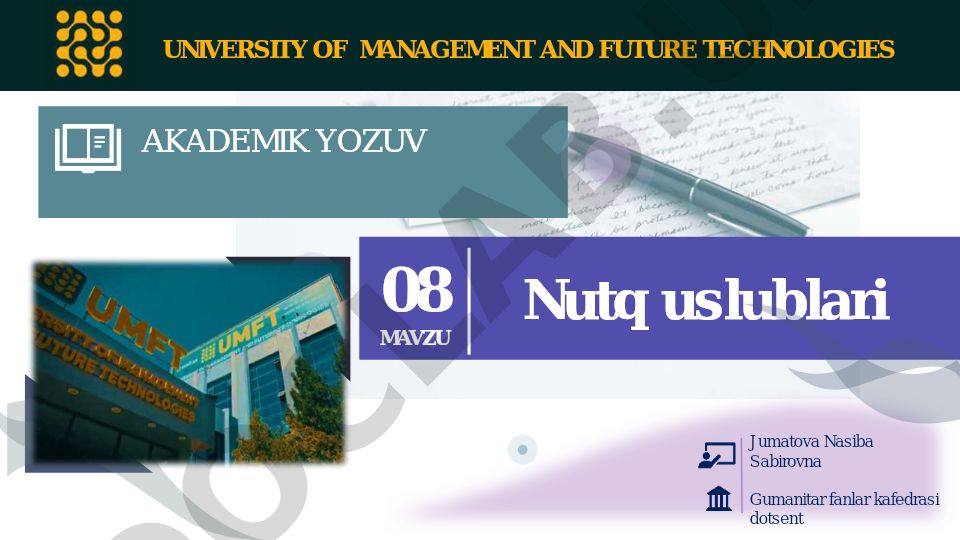 Akademik yozuv va nutq uslublari