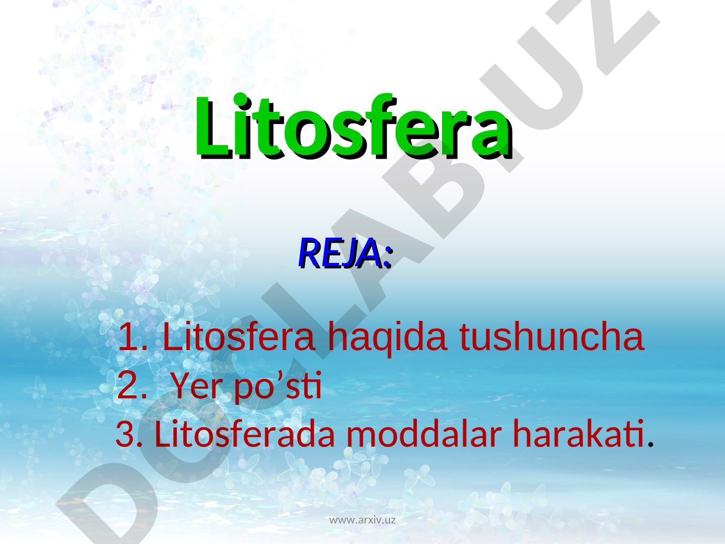 Litosfera haqida tushuncha