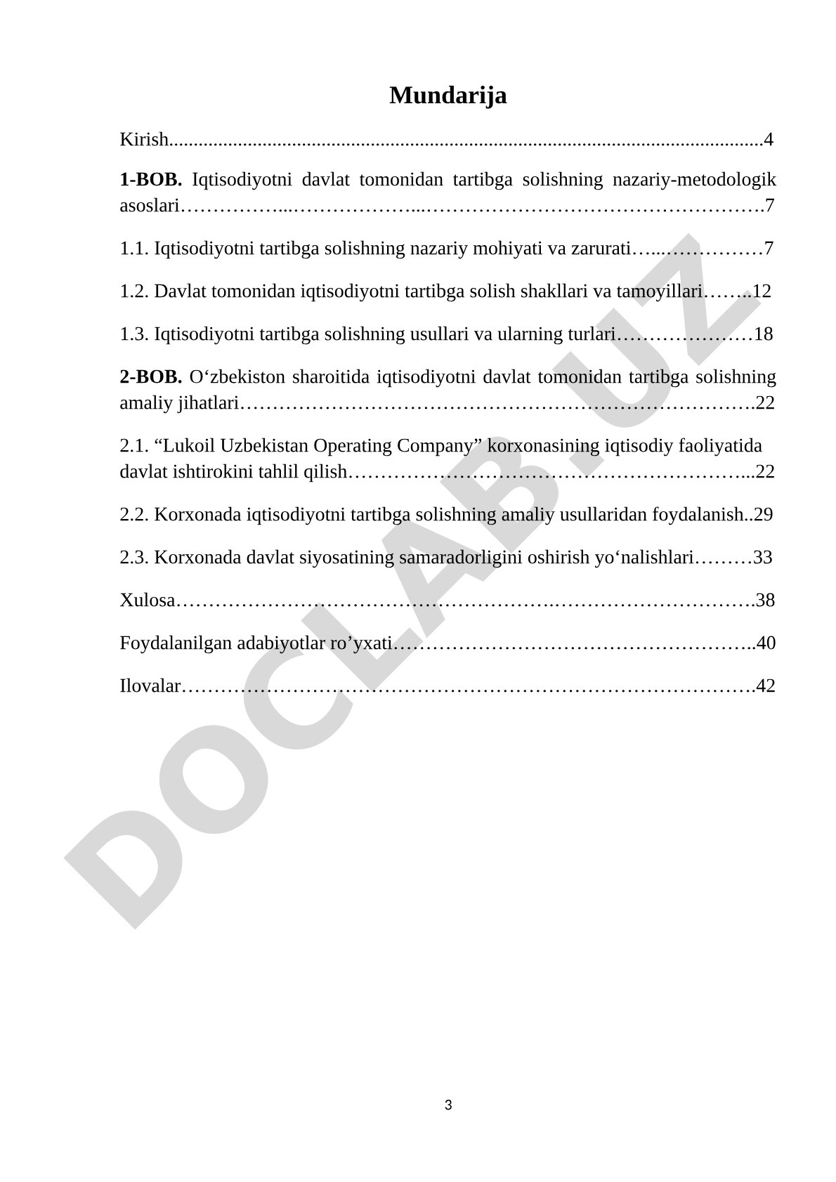 Iqtisodiyotning davlat tomonidan tartibga solishning mohiyati, shakllari va usullari