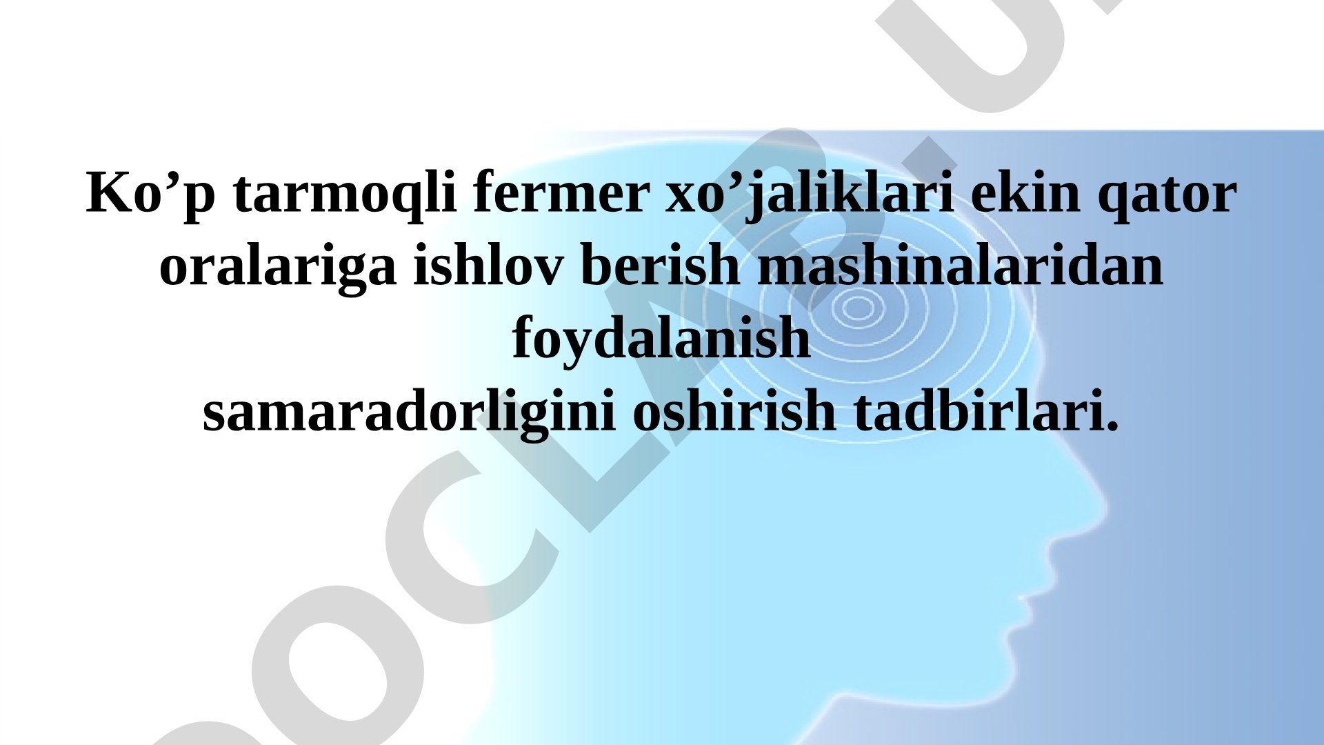 Ekin qator oralariga ishlov berish mashinalaridan foydalanish samaradorligini oshirish tadbirlari
