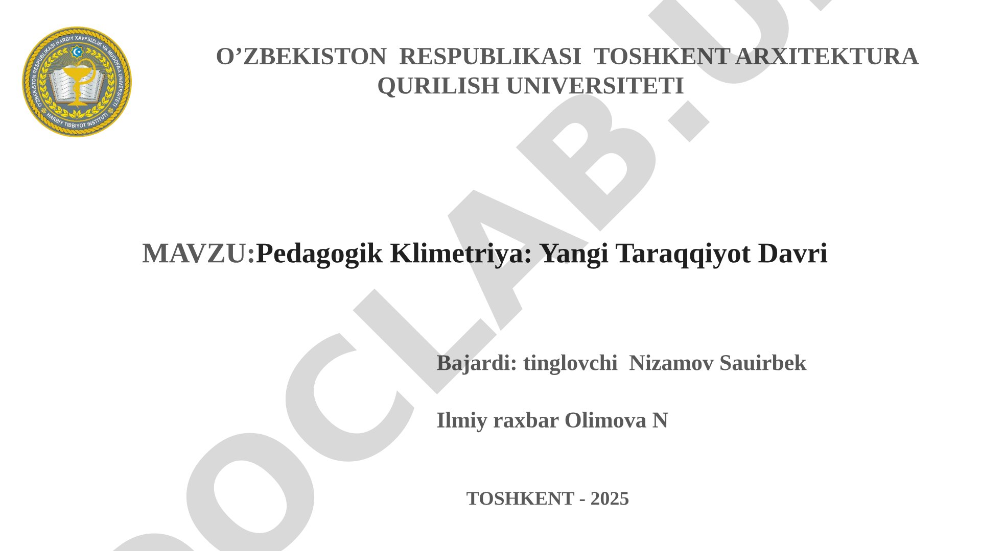 Pedagogik Klimetriya: Yangi Taraqqiyot Davri