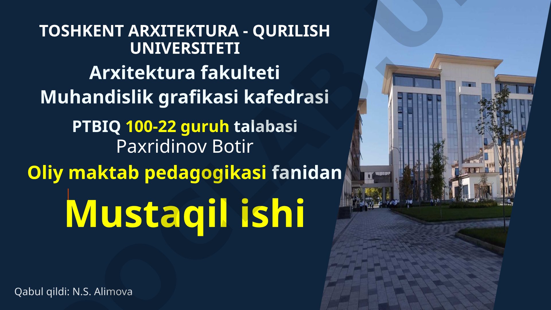 Test topshirig'ining tarkibi, mazmuni va samaradorligiga qo'yiladigan talablar, reproduktiv, produktiv, qisman-izlanishli va ijodiy test topshiriqlarini tuzish
