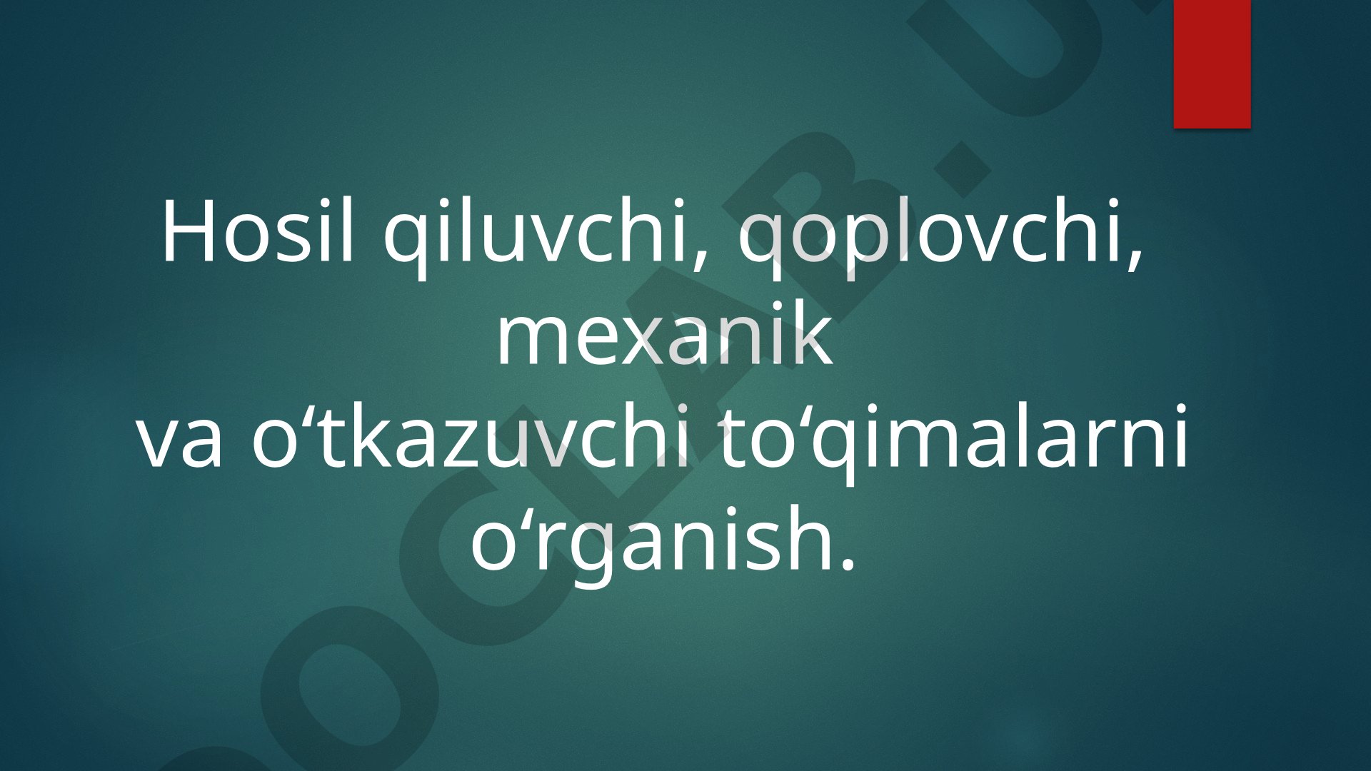 Hosil qiluvchi, qoplovchi, mexanik va o‘tkazuvchi to‘qimalarni o‘rganish