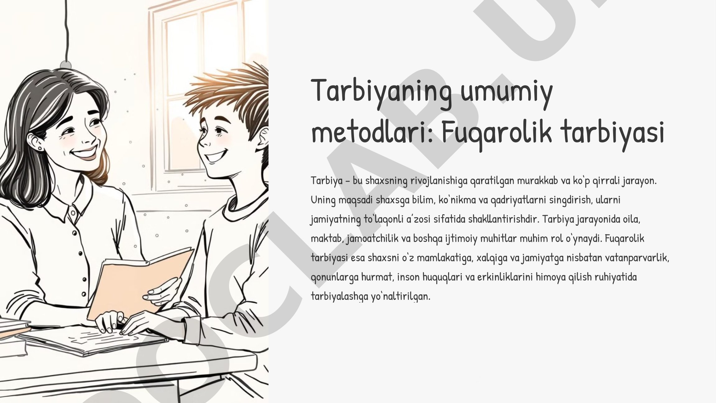 Tarbiyaning umumiy metodlari: Fuqarolik tarbiyasi