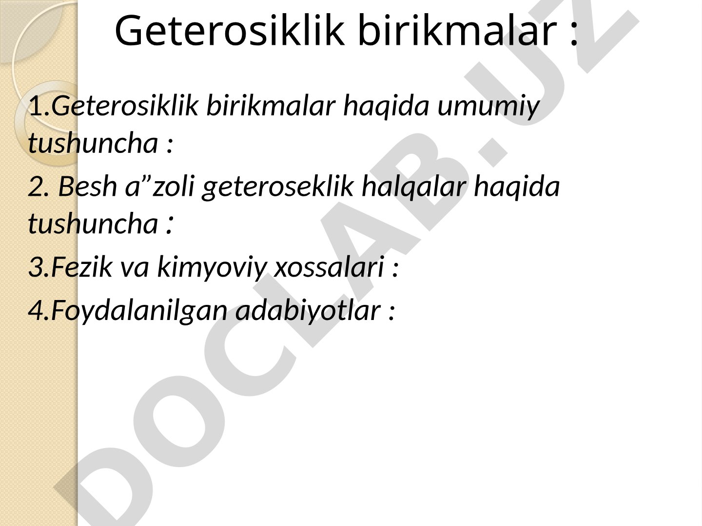Geterosiklik birikmalar