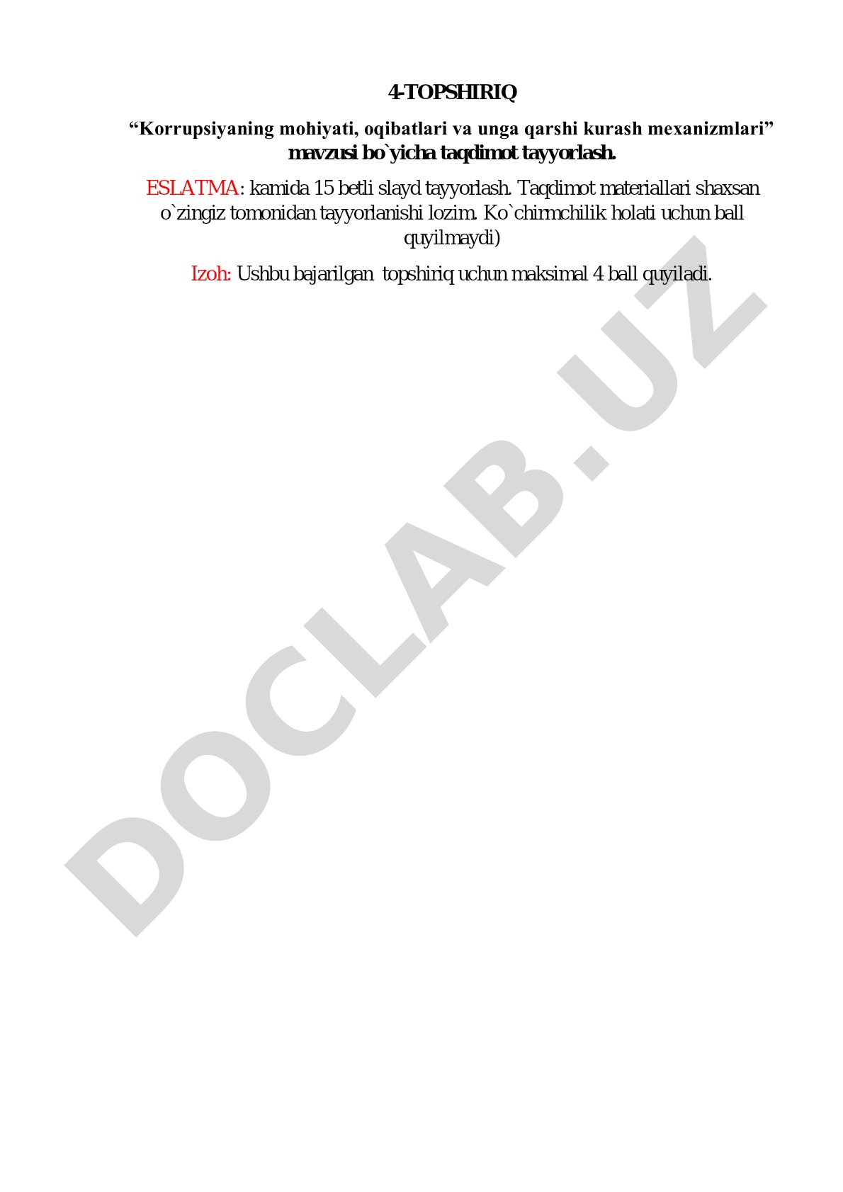 Korrupsiyaning mohiyati, oqibatlari va unga qarshi kurash mexanizmlari