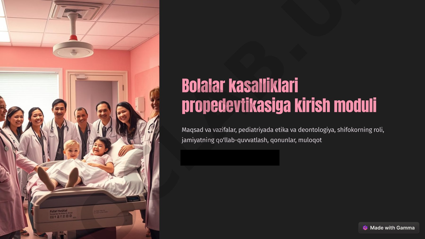 Bolalar kasalliklari propedevtikasiga kirish moduli