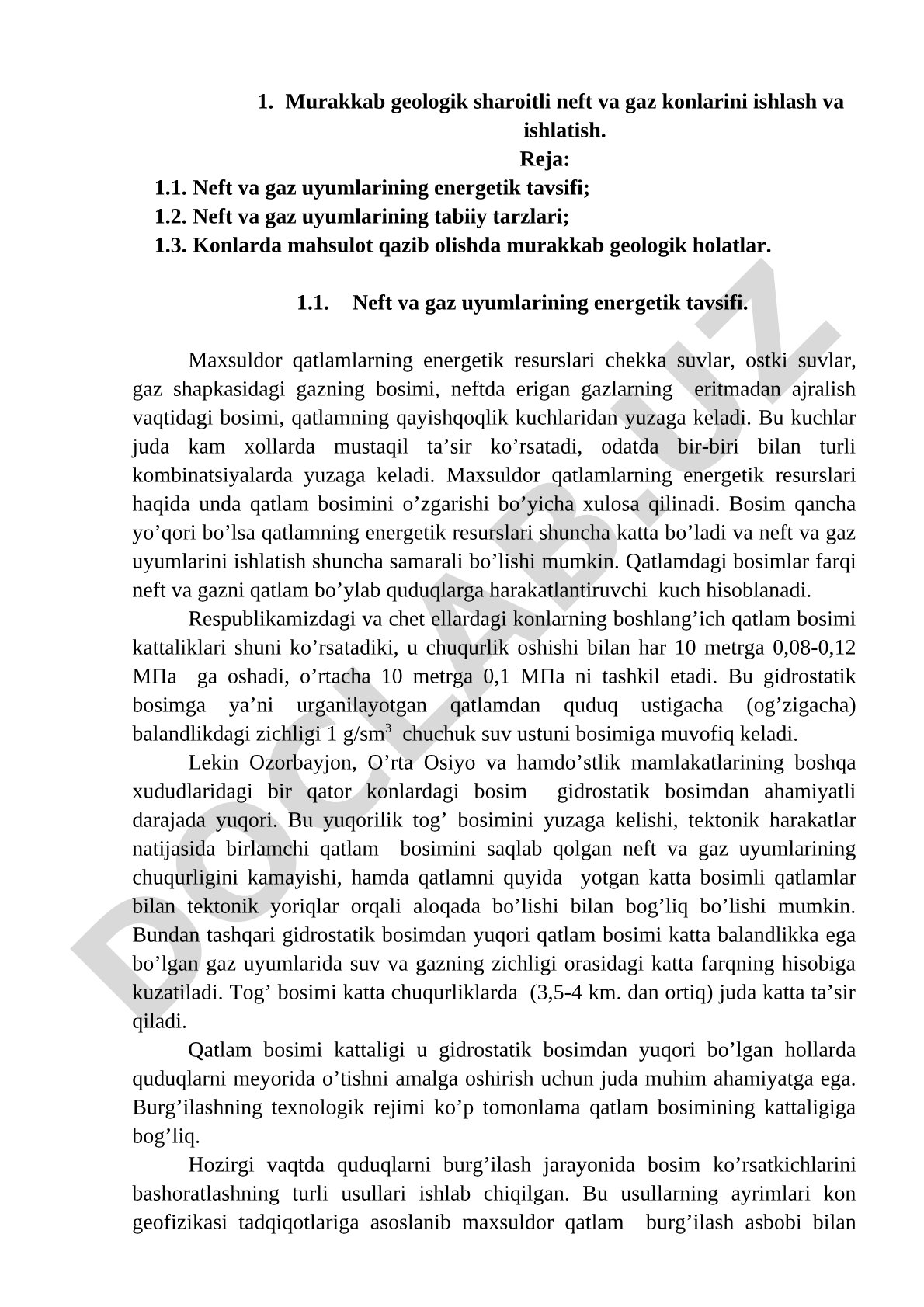 Murakkab geologik sharoitli neft va gaz konlarini ishlash va ishlatish