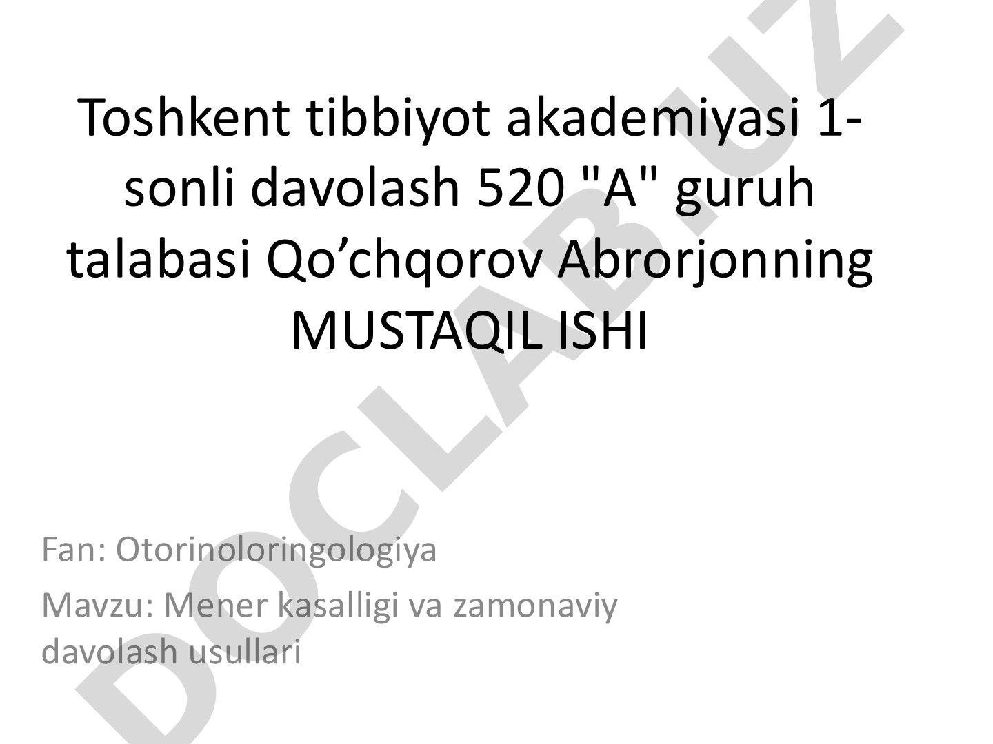 Mener kasalligi va zamonaviy davolash usullari