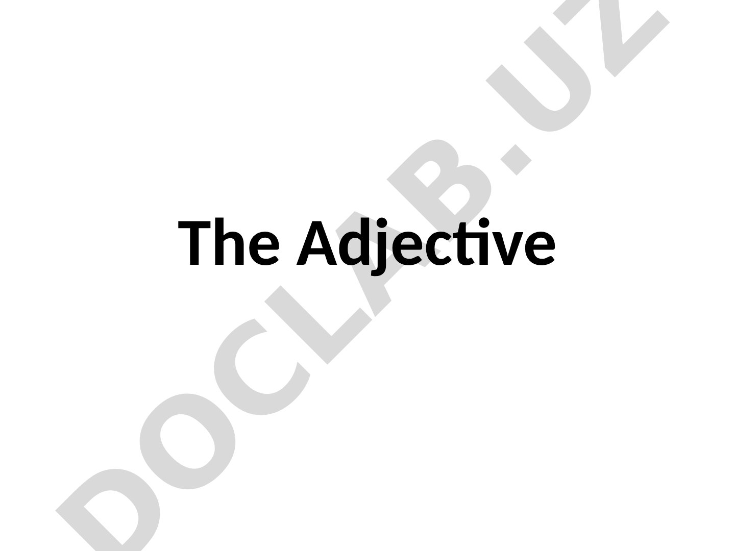 The Adjective