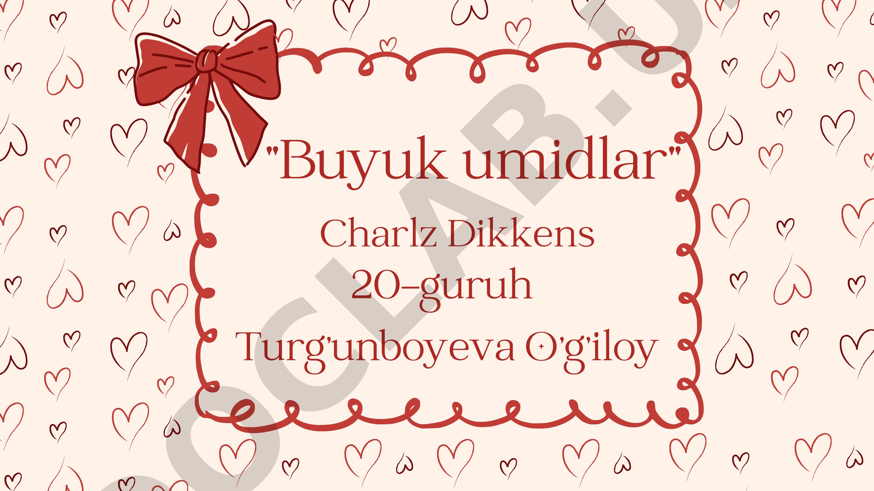 Charlz Dikkensning 'Buyuk umidlar' asarida qahramonlar nutqi va nutqiy portret tahlil