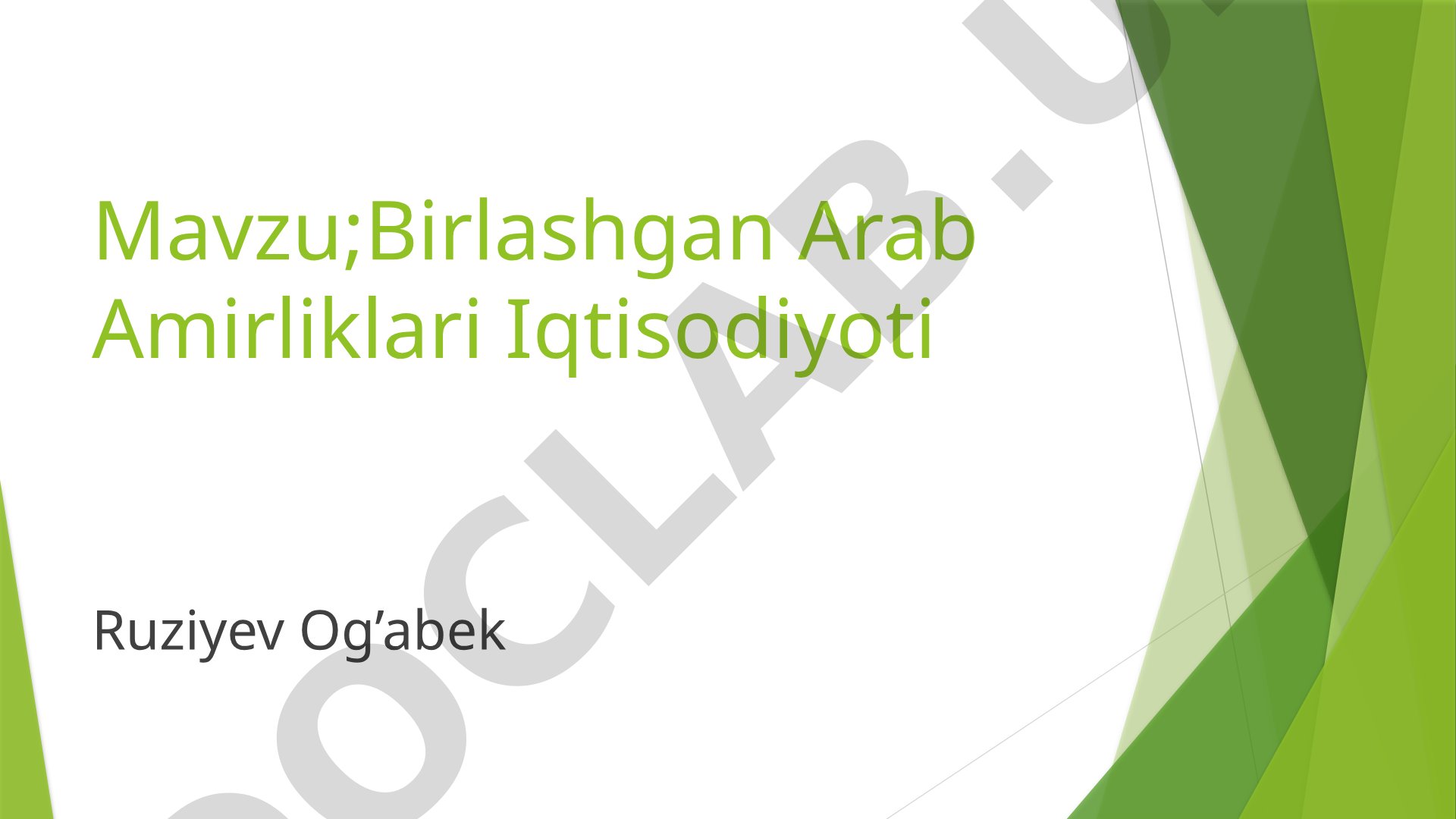 Birlashgan Arab Amirliklari Iqtisodiyoti