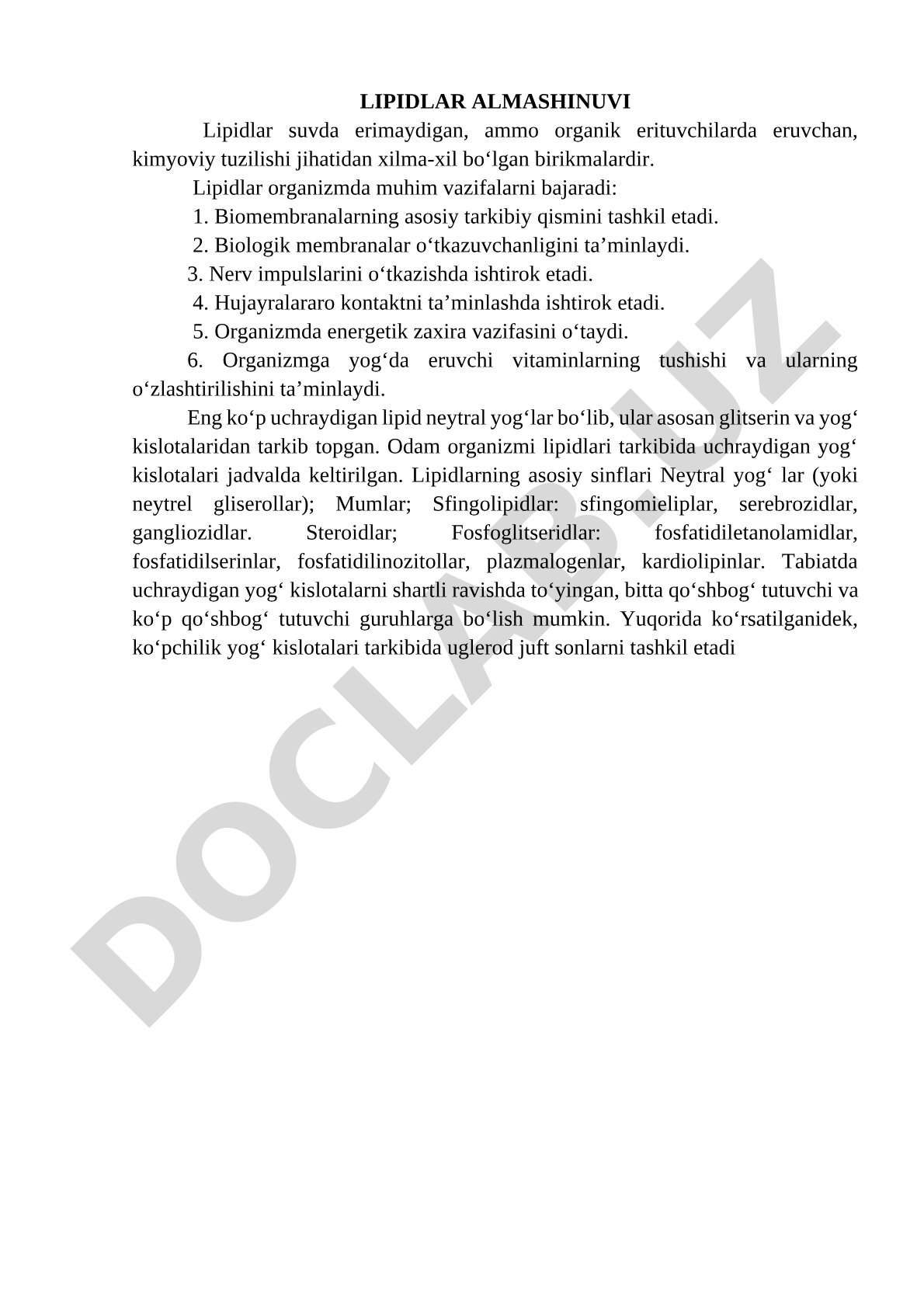 Lipidlar almashinuvi