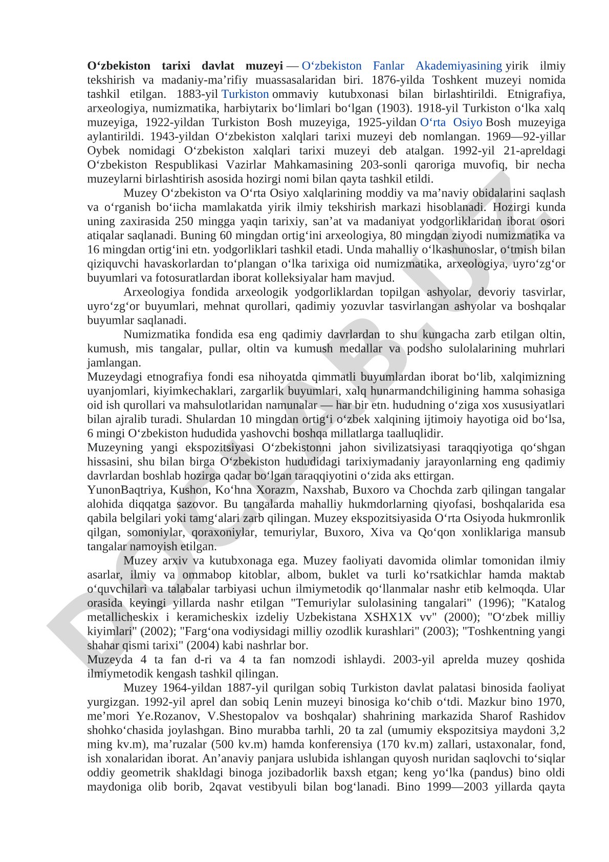 Oʻzbekiston tarixi davlat muzeyi